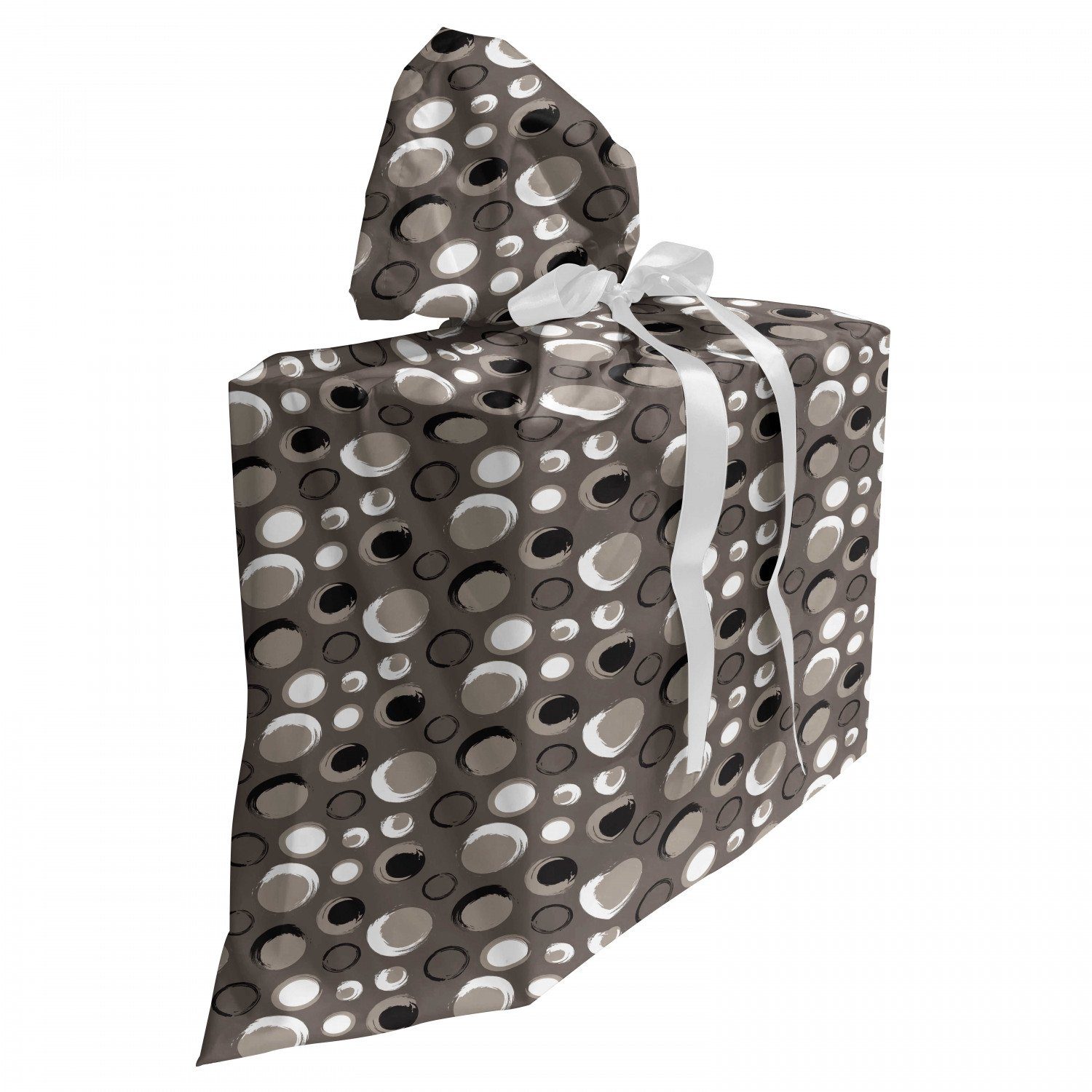 Abakuhaus Geschenkbox 3x Bändern Wiederbenutzbar, Taupe Dots Brushstrokes Grunge