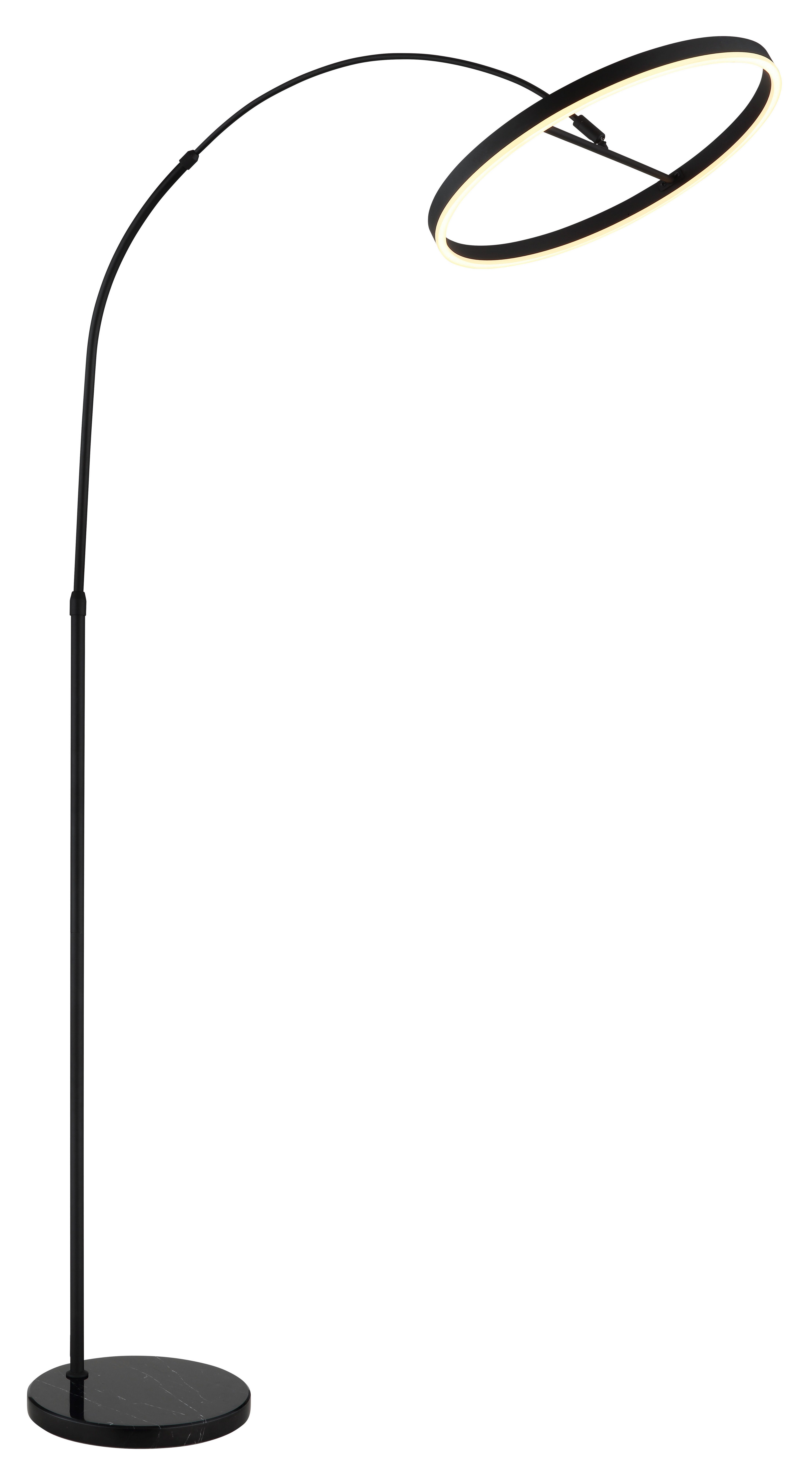 GLOBO LIGHTING Stehlampe JERROLD, LED fest integriert, Warmweiß, Schwarze Stehleuchte mit Marmor, dimmbar, Memoryfunktion
