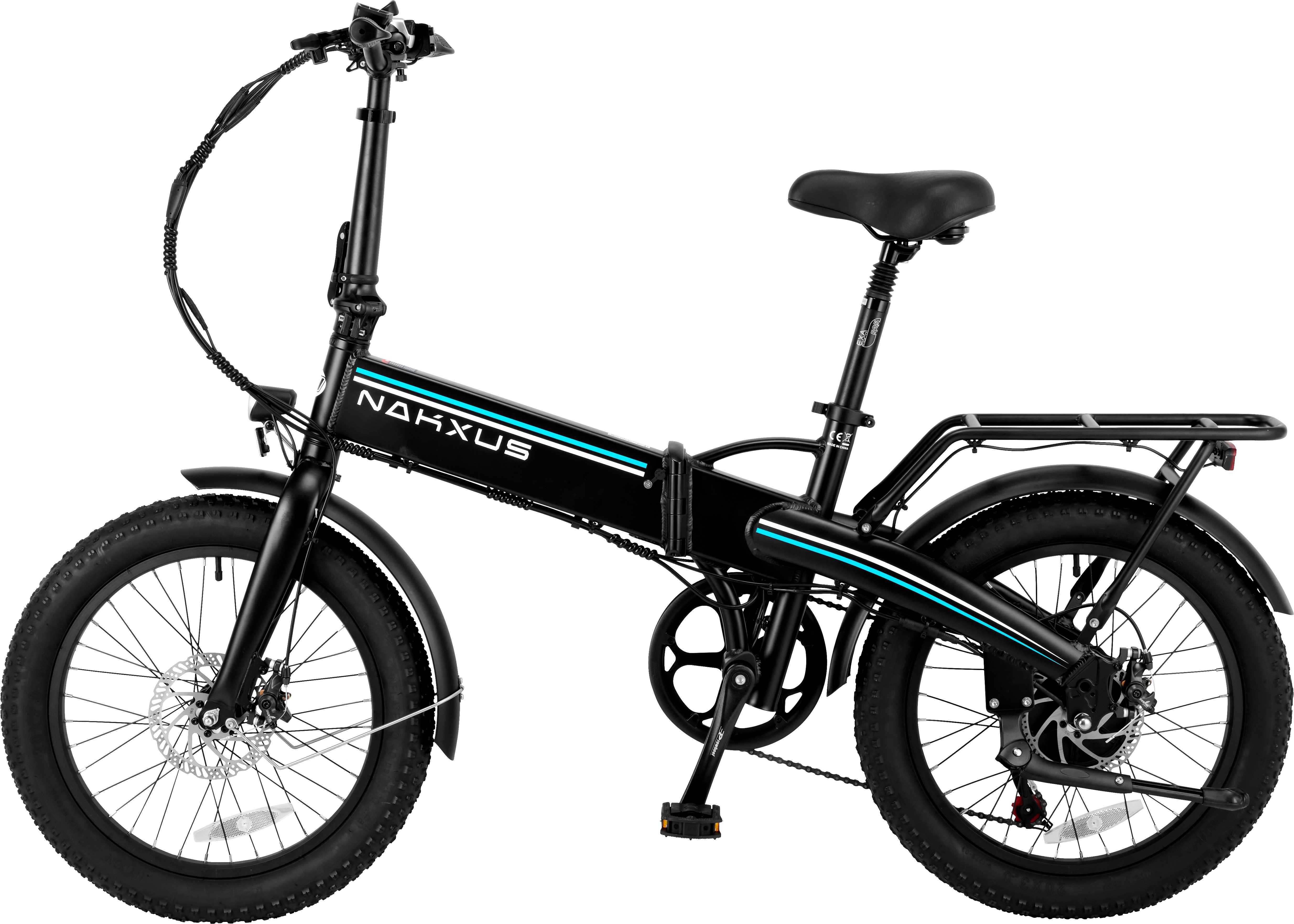 PixelPilot E-Bike Klapprad 20 Zoll Fatbike Klapp-Elektrofahrrad, Shimano 7-Gang, City & Offroad, 7 Gang, Mittelmotor, 556,8 Wh
