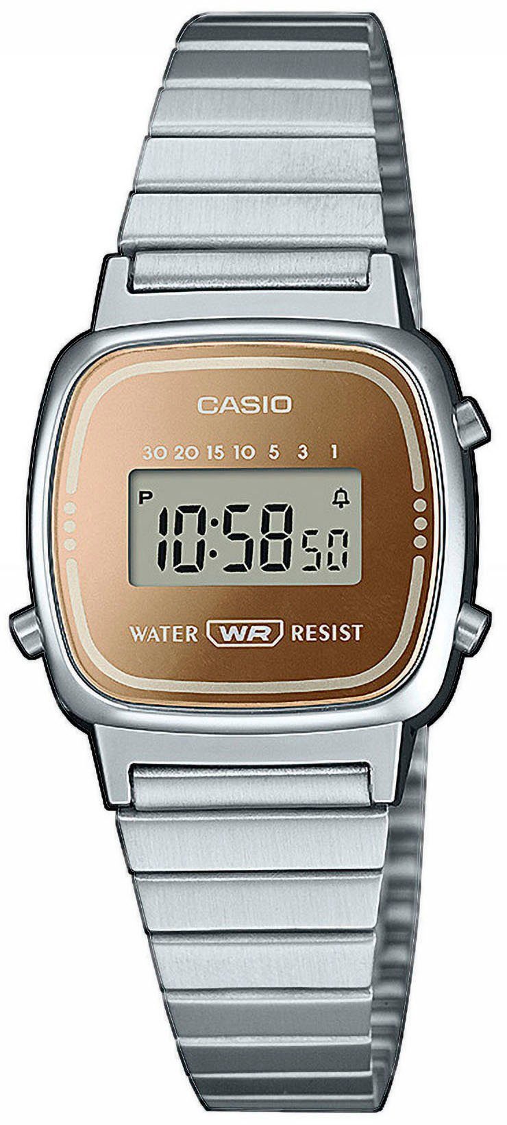 CASIO VINTAGE Chronograph LA670WES-4AEF, Quarzuhr, Armbanduhr, Damenuhr, digital, Datum, Stoppfunktion