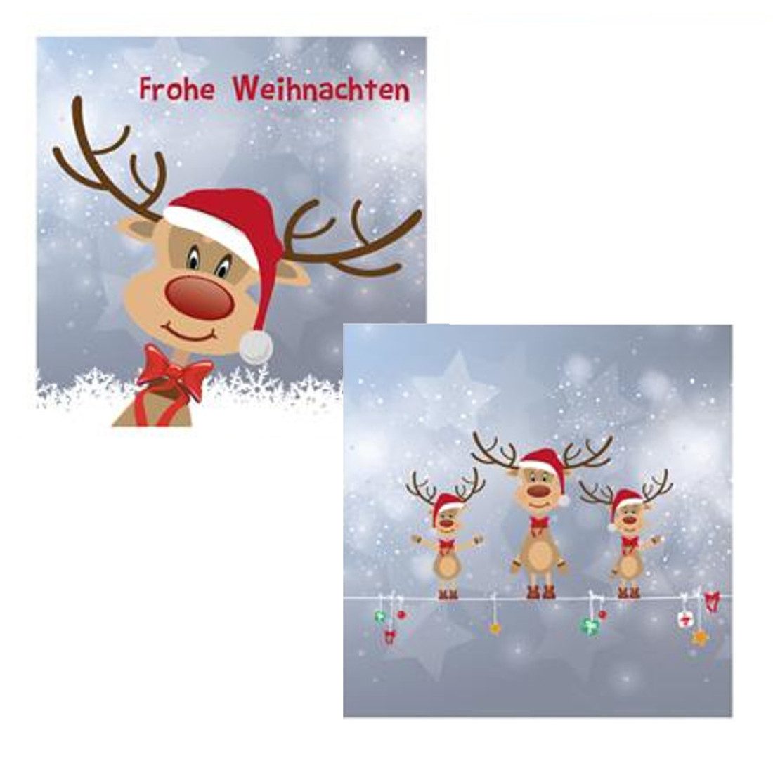 Macosa Home Papierserviette Weihnachts-Papier-Servietten Set 40 Stk. mit Rentier 33 x 33 cm, (Dekoservietten modern Салфетки), Weihnachtsdeko Tisch-Deko Einwegservietten Weihnachten Weihnachtszeit