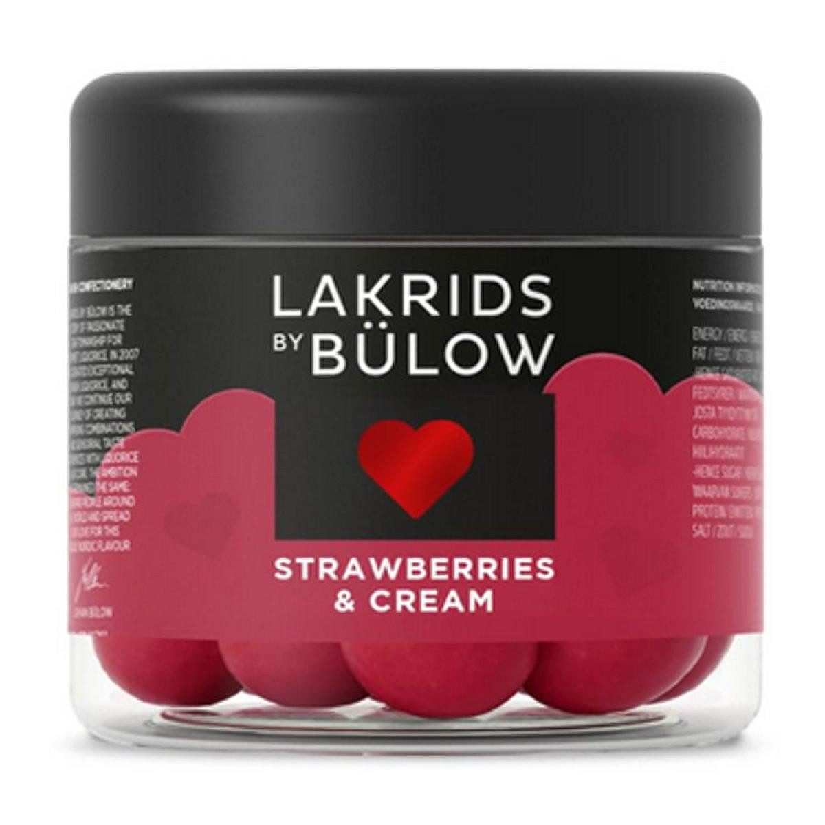 Lakrids by Bülow Süßigkeit Lakritz mit Erdbeer und Sahne Geschmack Strawberries & Cream (115g)