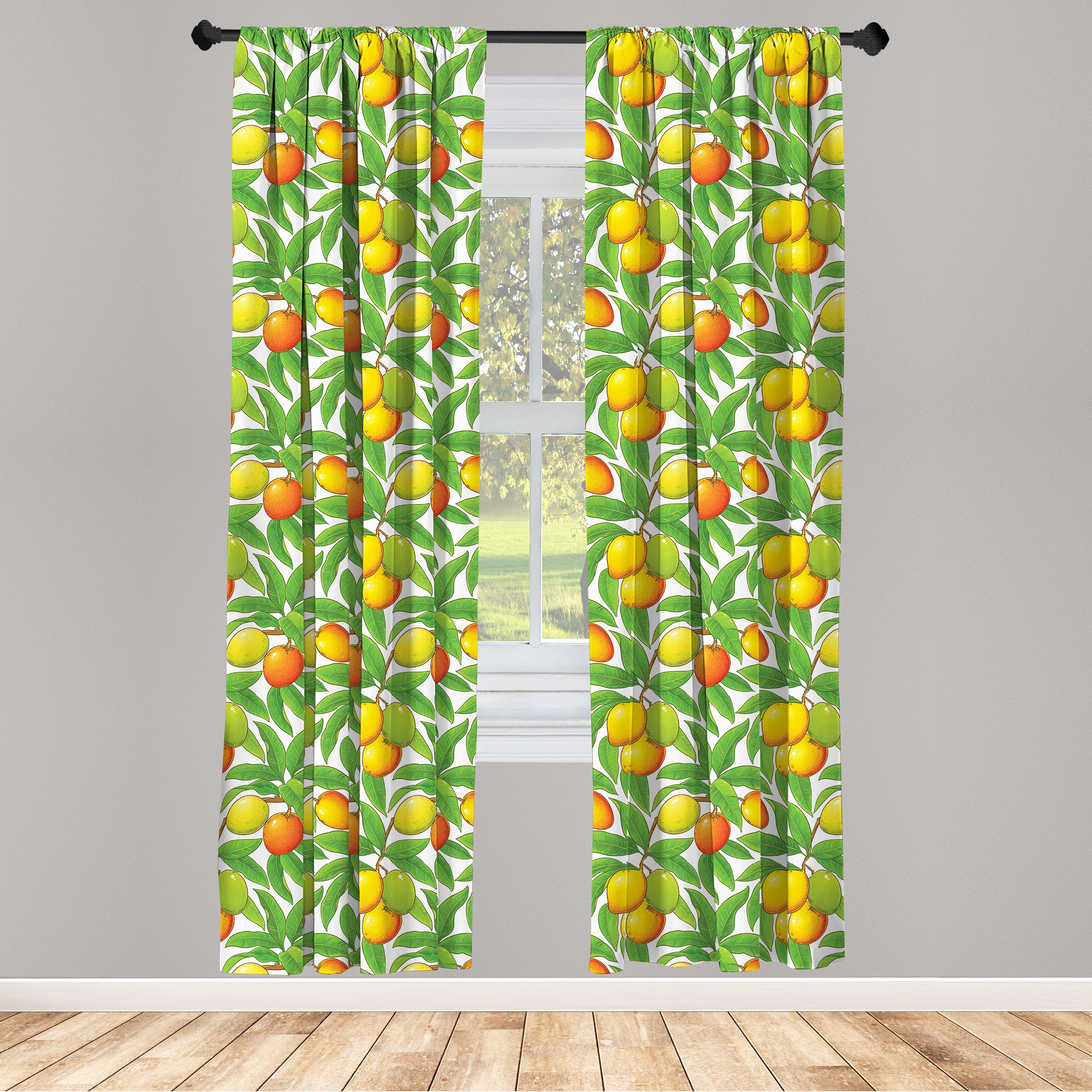 Gardine Vorhang für Wohnzimmer Schlafzimmer Dekor, Abakuhaus, Microfaser, Obst Reife Mango Branchen