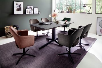 MCA furniture Esszimmerstuhl Valetta (Set, 2 St), Stoffbezug, 360° drehbar mit Nivellierung, belastbar bis 120 Kg