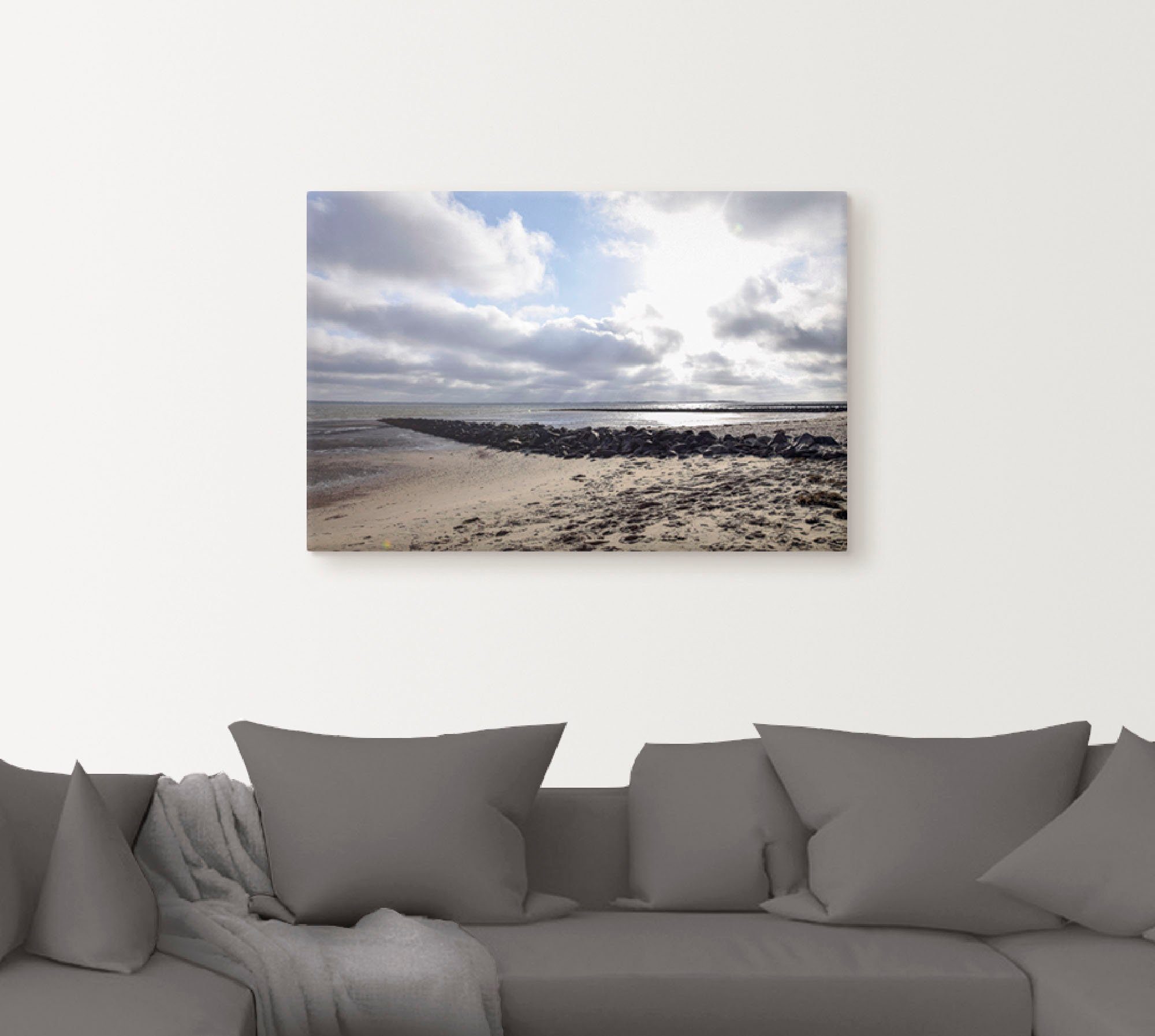 Leinwandbild, Sonnenuntergang versch. als der Strand Alubild, auf St), Wandaufkleber oder Artland Wandbild (1 Insel Größen Föhr, Poster in