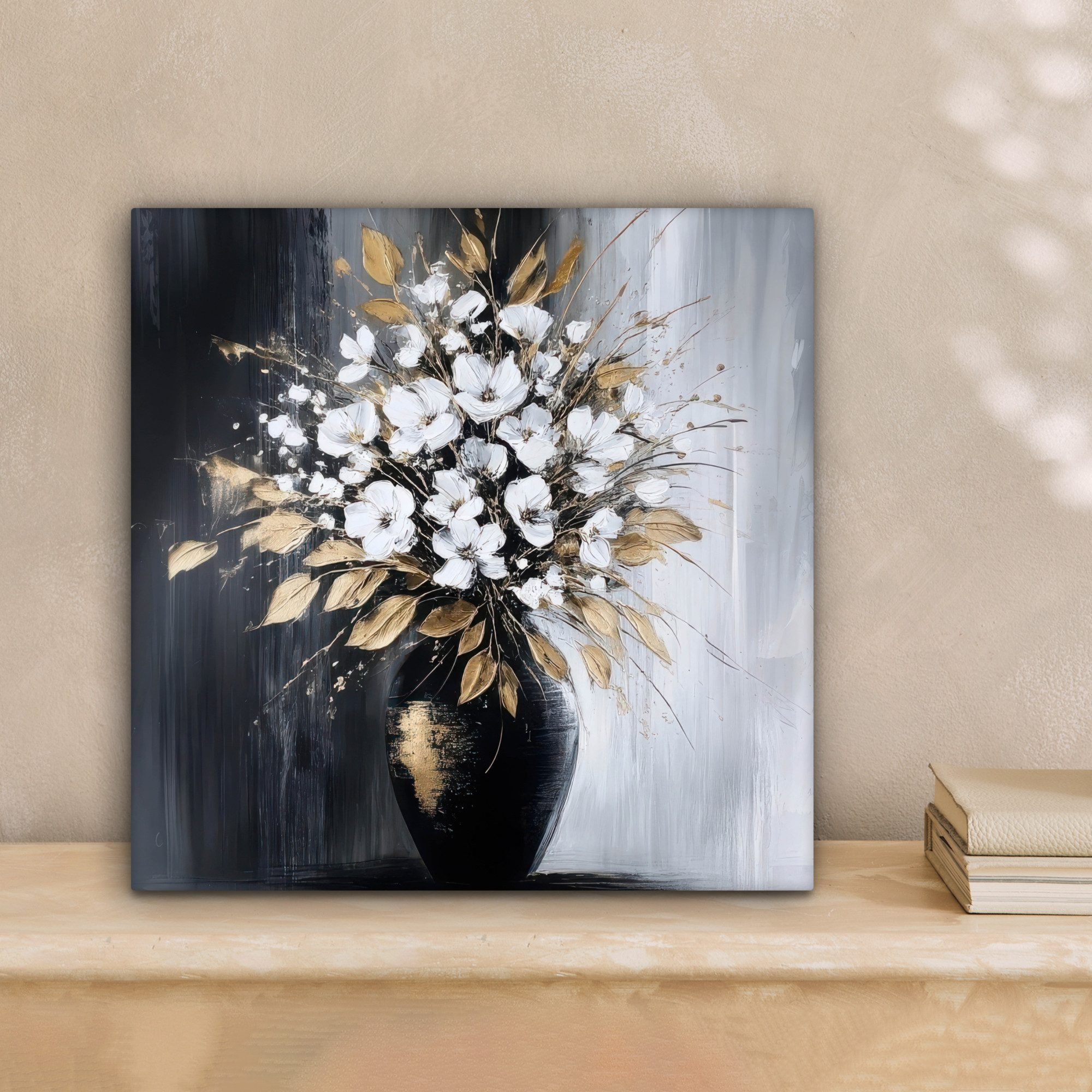 OneMillionCanvasses® Leinwandbild Blumen - Weiß - Vase - Abstrakt, Fotodruc günstig online kaufen