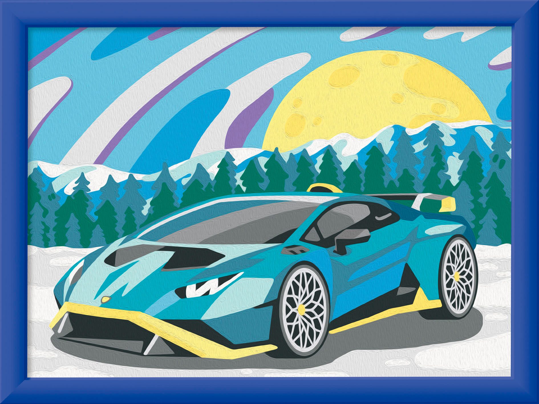 Ravensburger Malen nach Zahlen CreArt, Blauer Lamborghini, Made in Europe