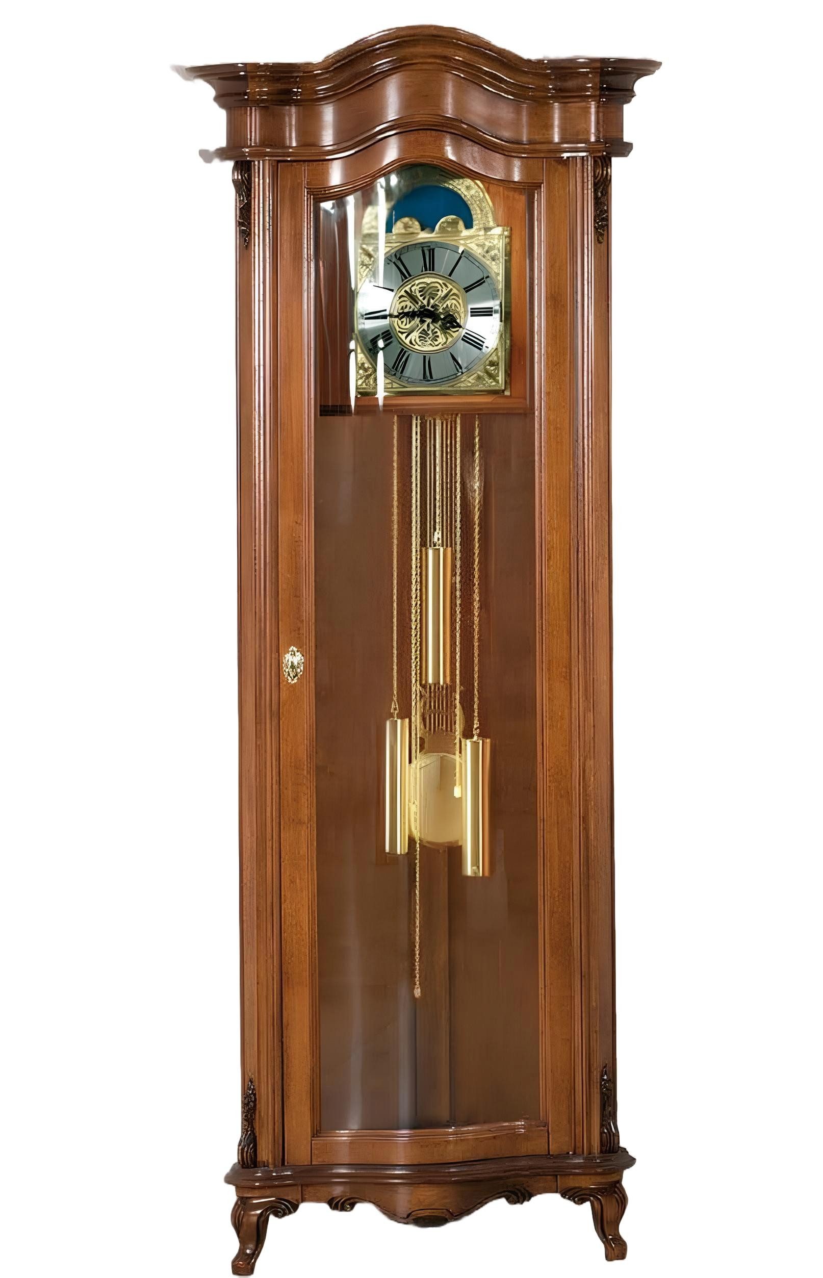 Standuhr Stand Uhr Eckuhr Wohnzimmer Massivholz Uhren Echtholz Italienische