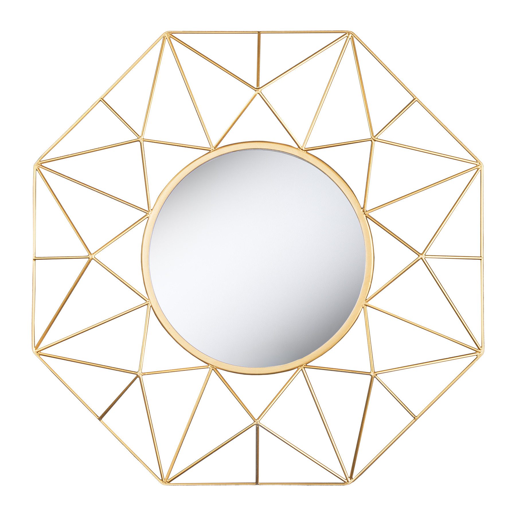 riess-ambiente Wandspiegel DIAMOND L 80cm gold · großer Зеркало aus Eisen im Retro Design (Einzelartikel, 1-St), Accessoire · Wohnzimmer · Flur · Schlafzimmer · Аксессуары для дома