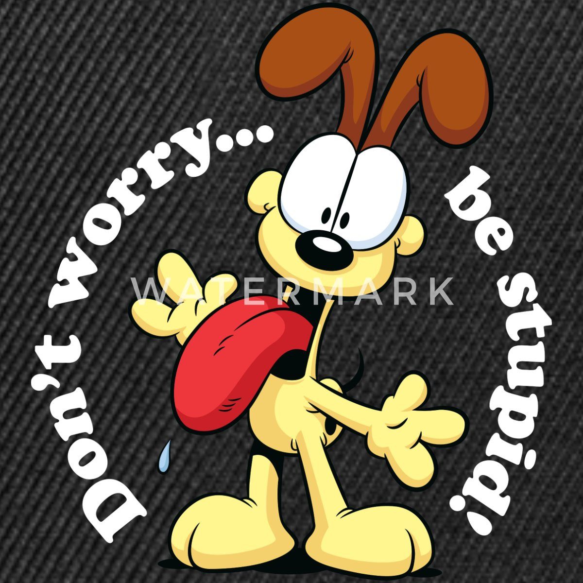 Spreadshirt Snapback Cap Garfield Odie Don´t Worry, Be Stupid Snapback Cap (1-St)