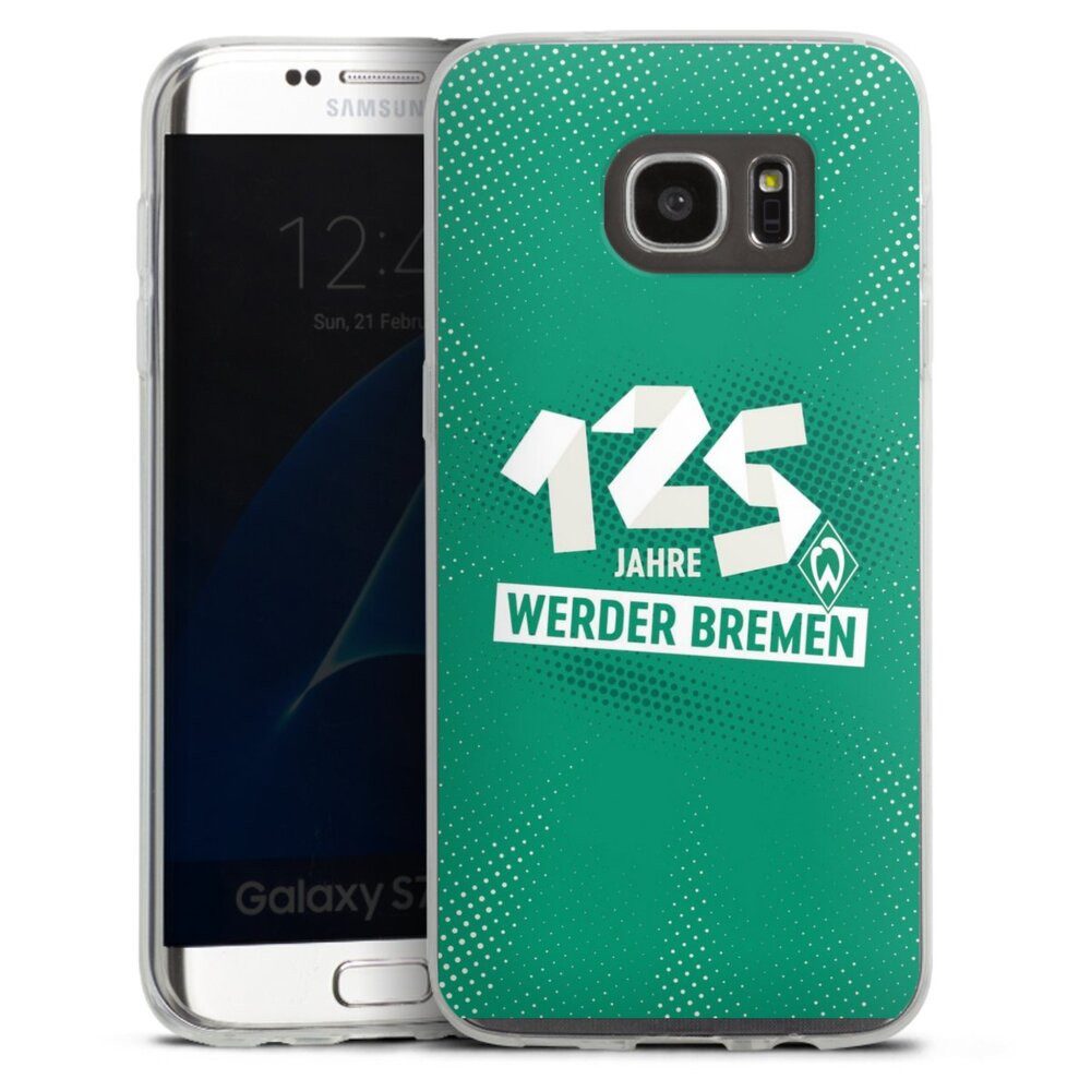 DeinDesign Handyhülle 125 Jahre Werder Bremen Offizielles Lizenzprodukt, Samsung Galaxy S7 Edge Slim Case Silikon Hülle Ultra Dünn Schutzhülle