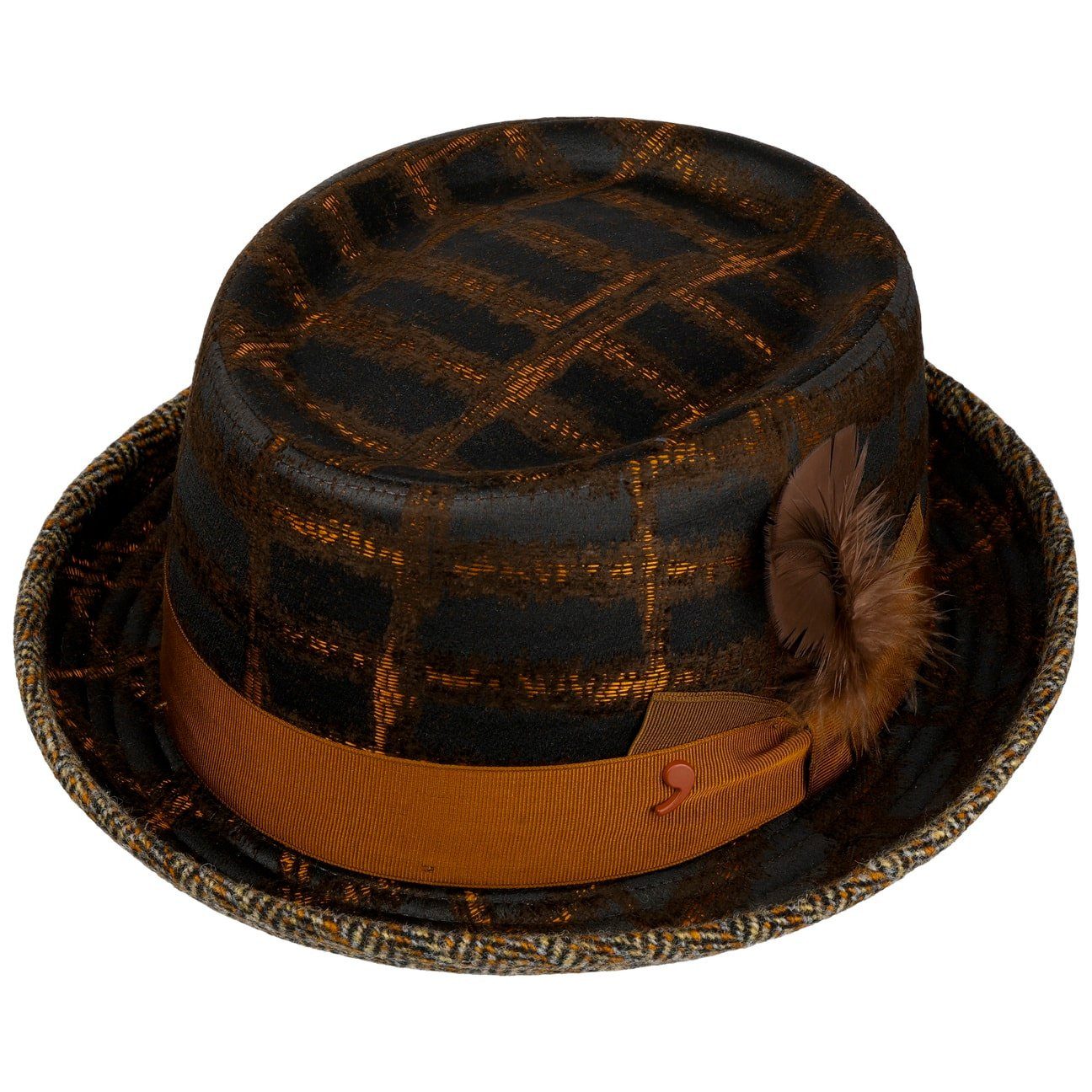 Alfonso D´Este Fedora (1-St) Porkpie mit Futter, Made in Italy