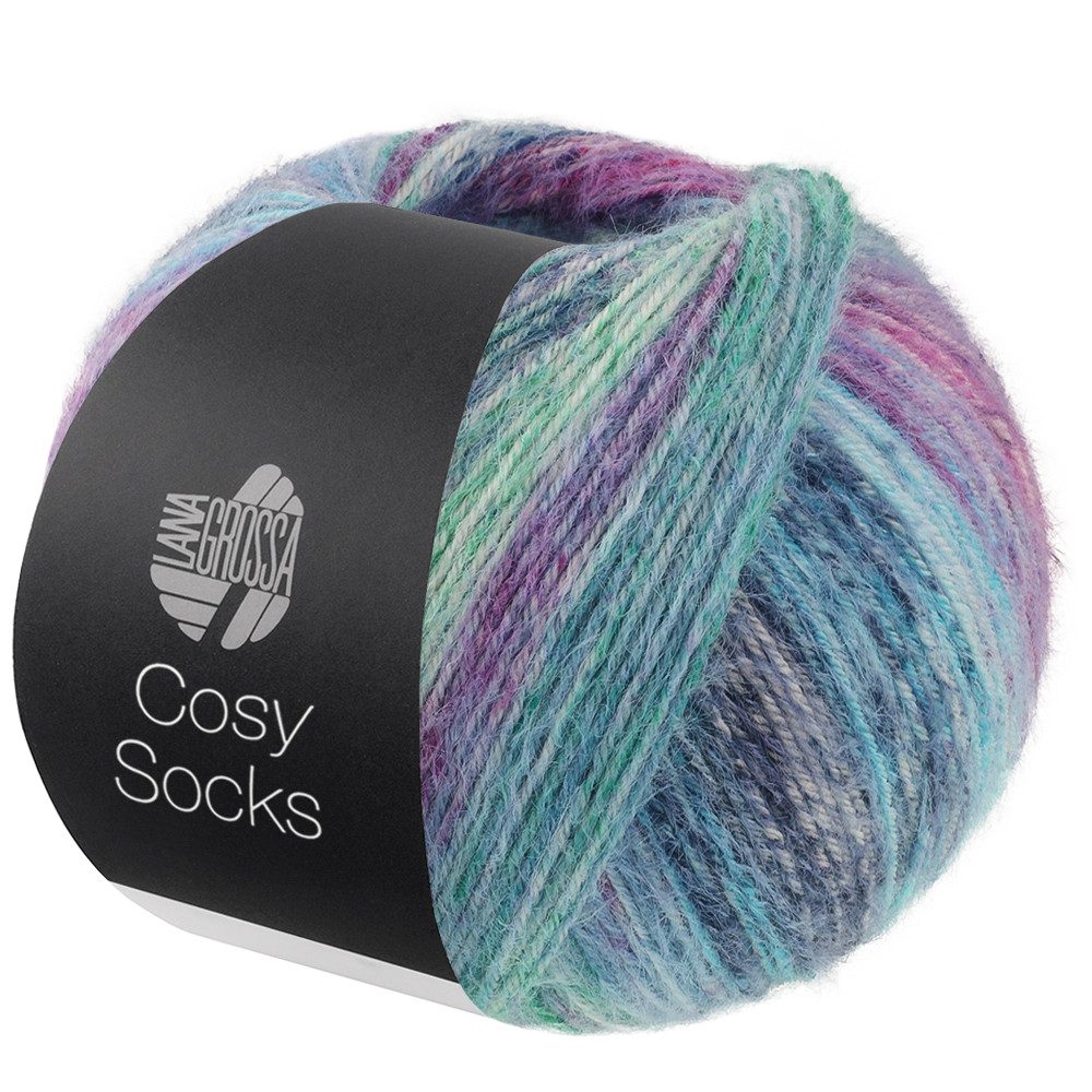 LANA GROSSA Meilenweit 100 g COSY SOCKS DREAM Häkelwolle, 400 m (Flauschige Sockenwolle mit Merinowolle mit besonderem Druckeffekt, 100 g Knäuel Sockenwolle), 100 g