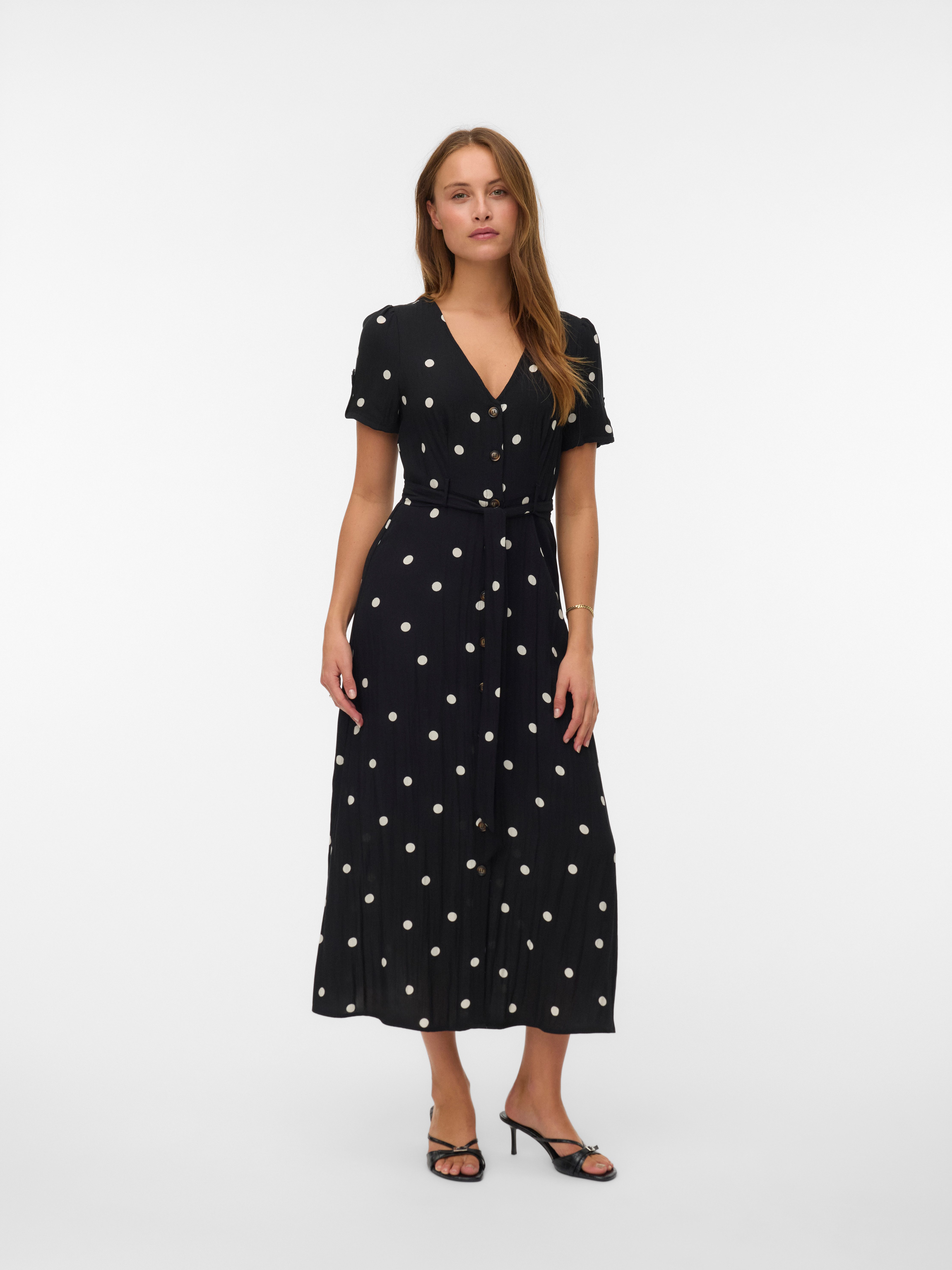 Vero Moda Sommerkleid VMJOAN S/S 7/8 SHIRT DRESS WVN BTQ Viskosemischung