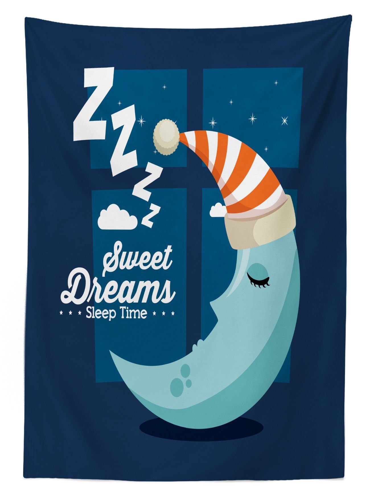 den Für Bedtime Träume Süße Tischdecke Außen Moon Klare Farben, geeignet Farbfest Sleep Waschbar Abakuhaus Bereich