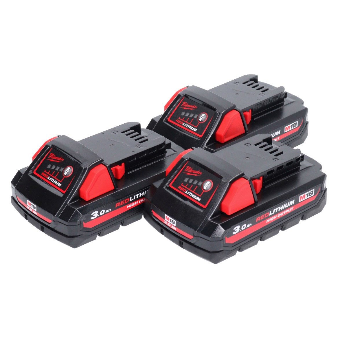 Milwaukee M18 HB3 High Output 3x 18 V 3,0 Ah / 3000 mAh Li-Ion Akku (3x 493247 Akkupacks