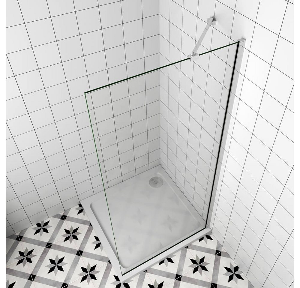 Thumbnail - duschspa Duschwand 195cm 6mm Walk in Dusche Seitenwand Trennwand Glaswand, Einscheibensicherheitsglas, Sicherheitsglas, ...