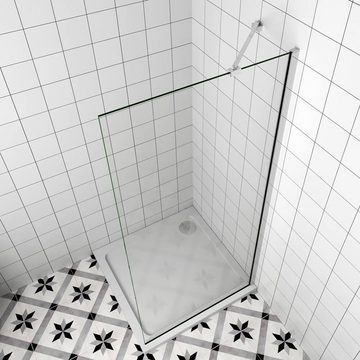 duschspa Duschwand 195cm 6mm Walk in Dusche Seitenwand Trennwand Glaswand, Einscheibensicherheitsglas, Sicherheitsglas, (Set), Glas, Nano Glas