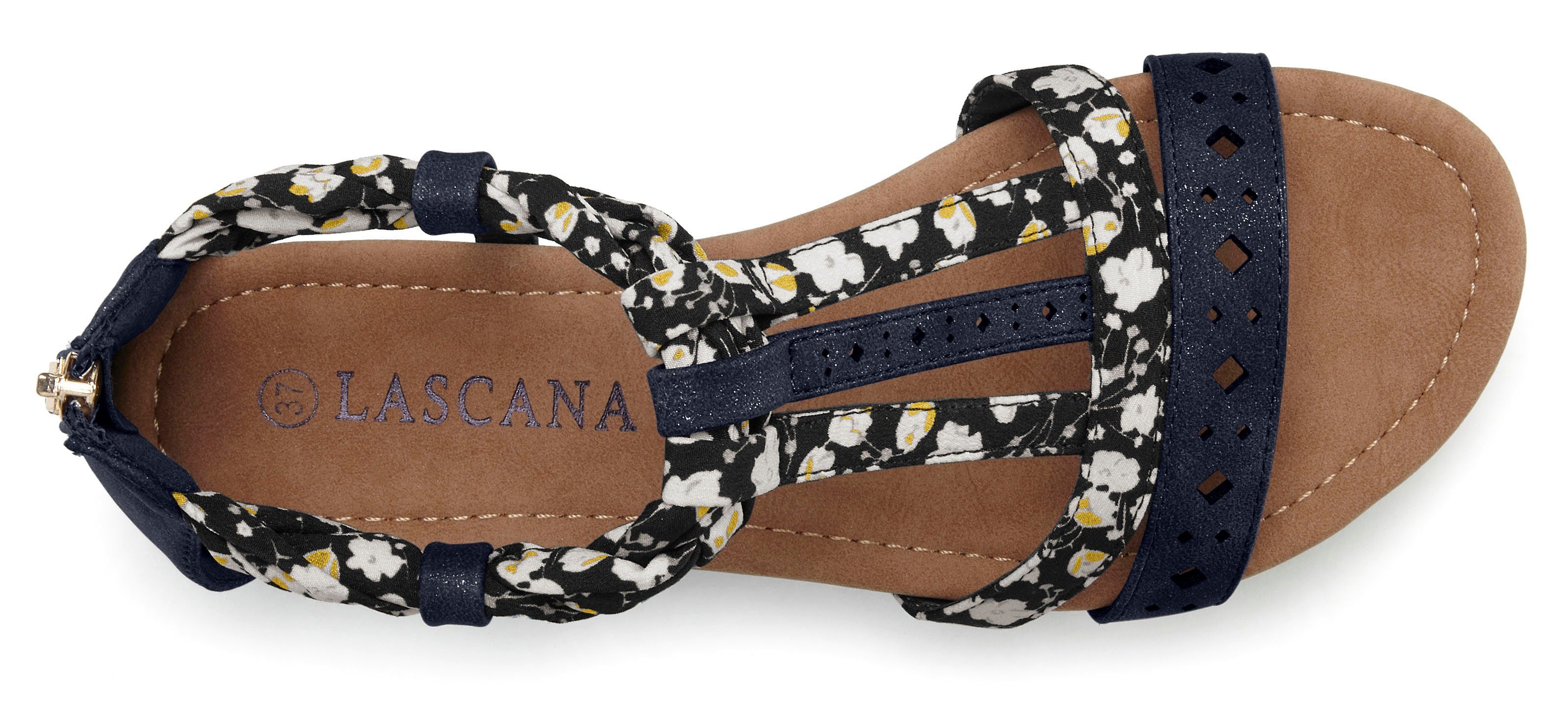 LASCANA Sommerschuh Sandale Sandalette, Sommerschuh mit Riemchen im Festival-Look VEGAN