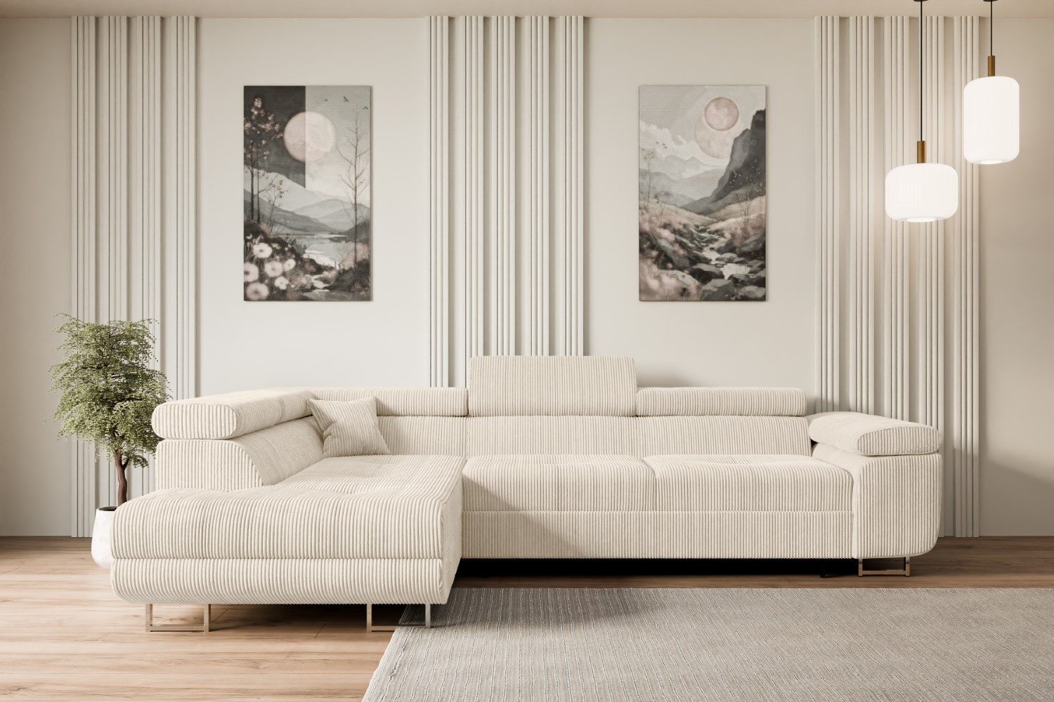 ALTDECOR Ecksofa GUSA-L, Couch mit Schlaffunktion, Wohnzimmer - Wohnlandschaft, Corner Sofa Bett Eckcouch Couch L-Form Schlafcouch Ausziehbar