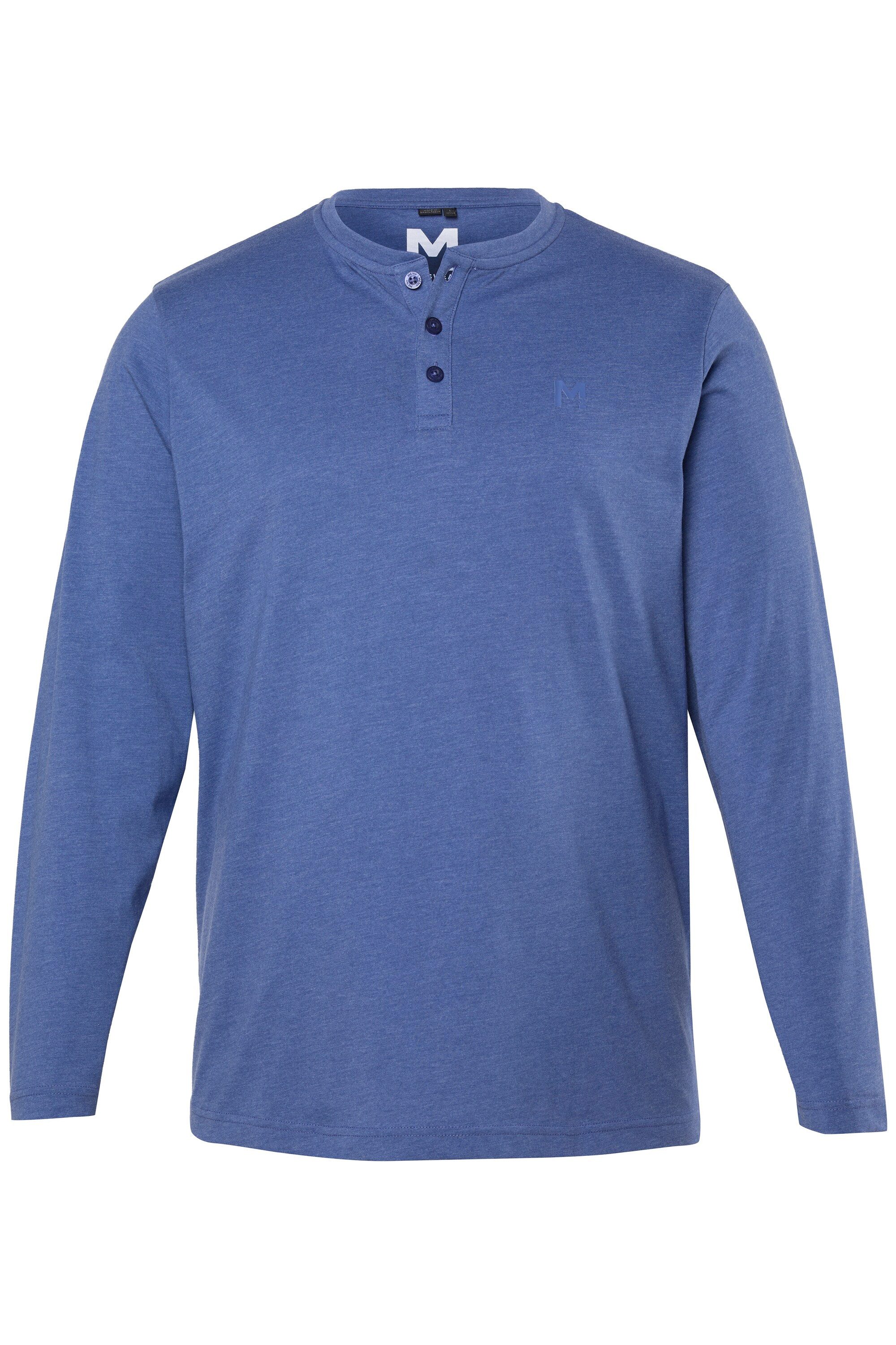 Men Plus T-Shirt Henley Basic Langarm Rundhals Bestseller – Bild 2 von 3