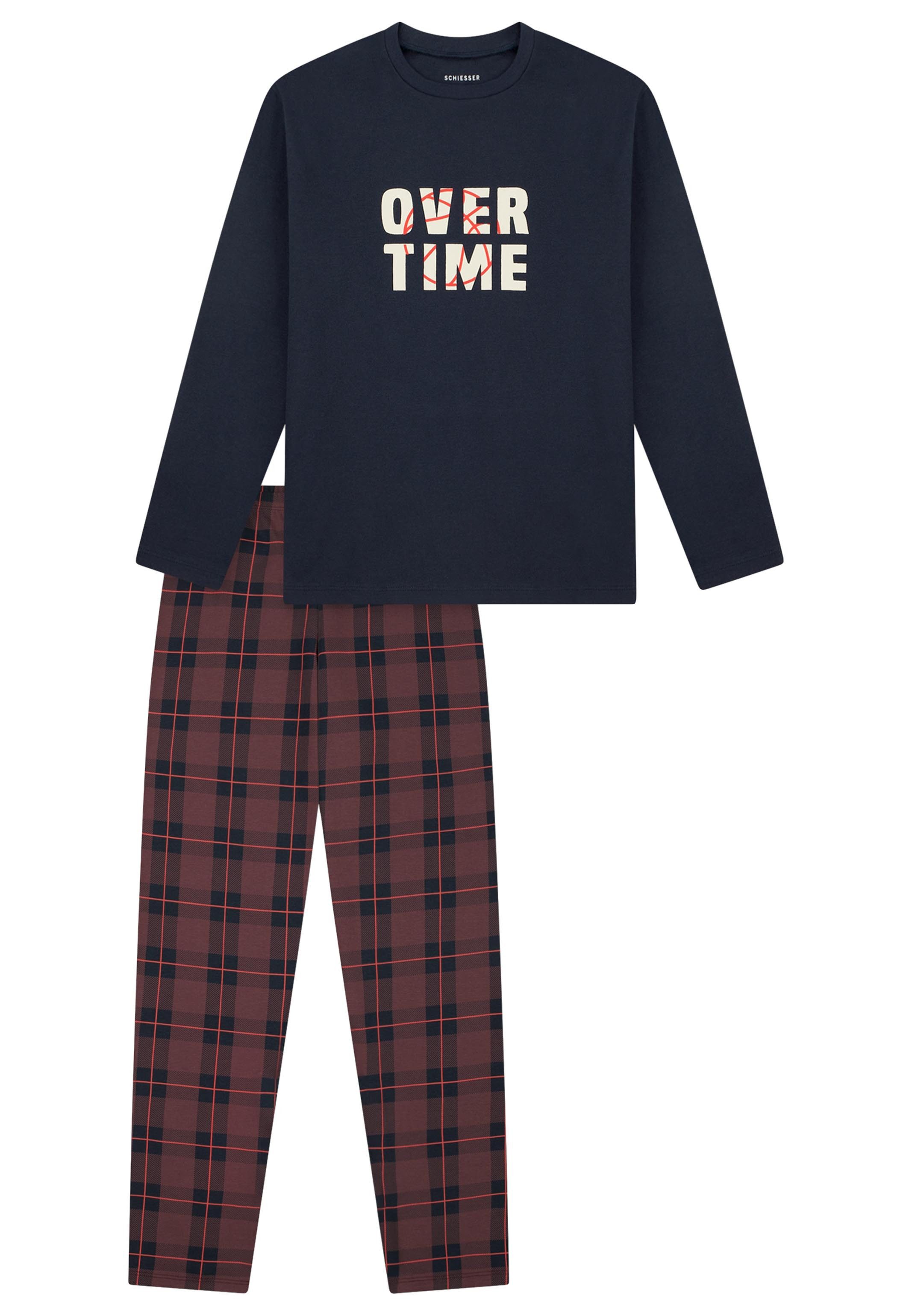 Schiesser Pyjama Comfort Cotton (Set, 2 tlg) Schlafanzug - Baumwolle - Atmungsaktiv