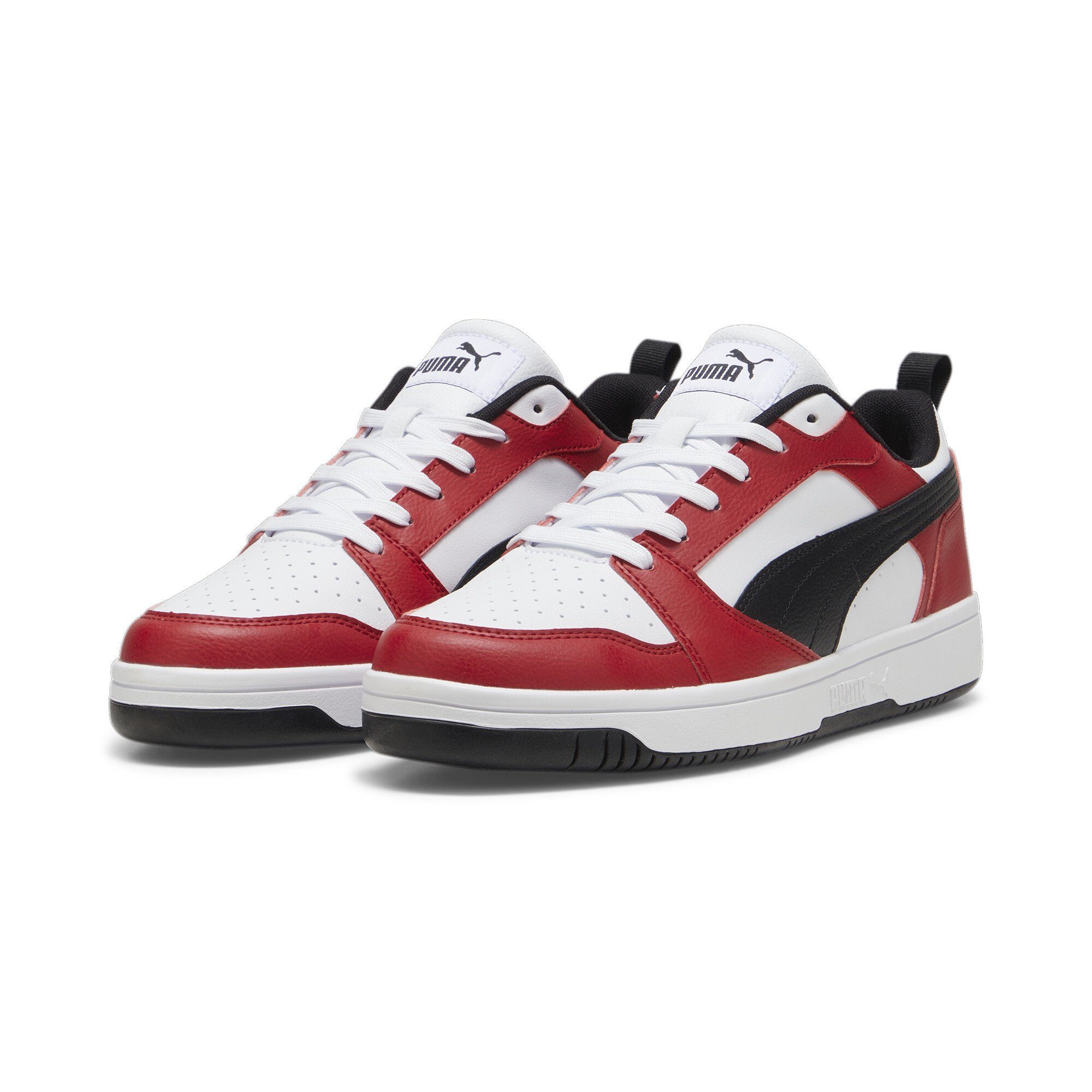PUMA Rebound V6 Low Sneakers Erwachsene Sneaker White Black Club Red