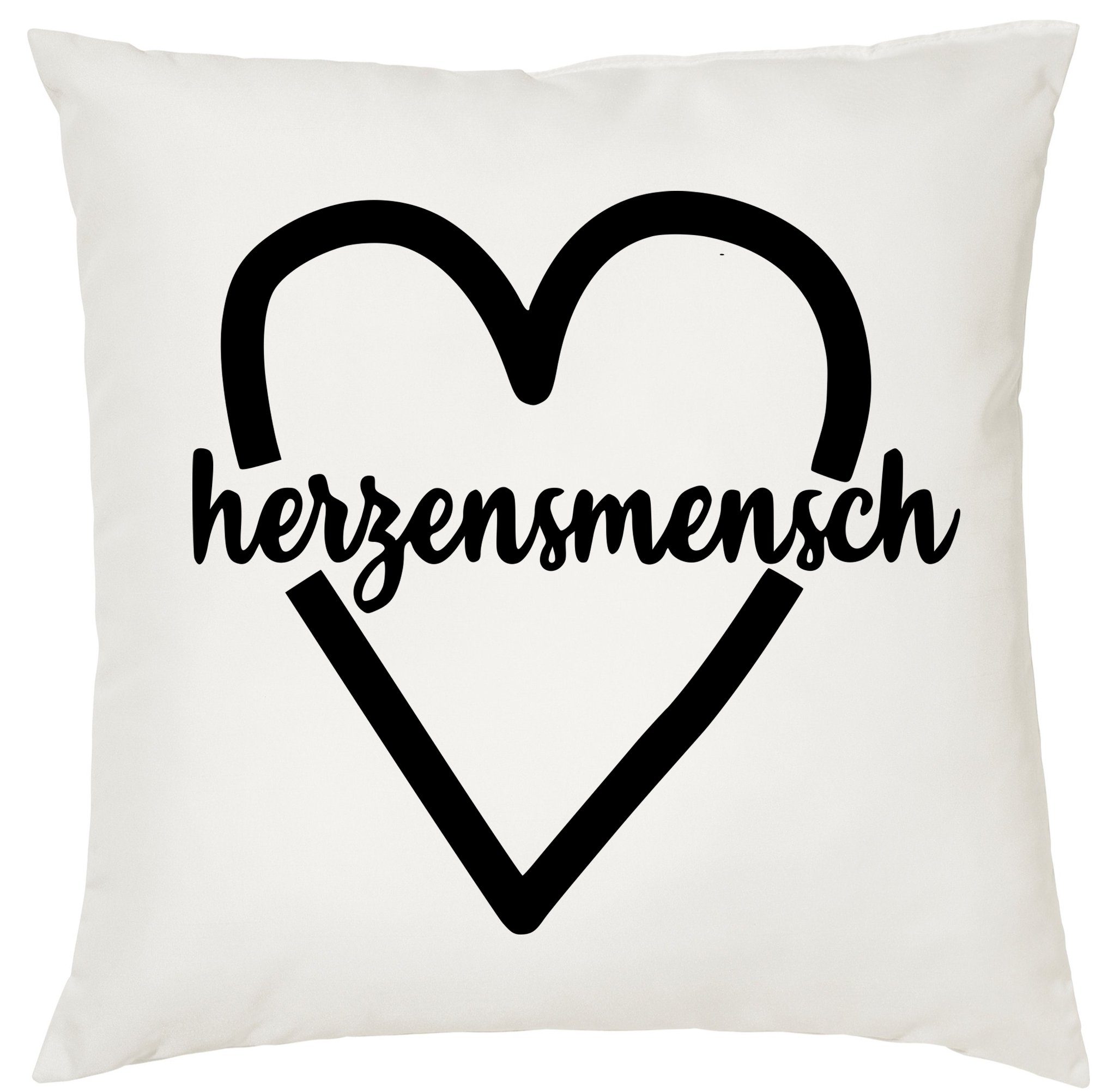 Couples Shop Dekokissen Herzensmensch Kissen 40x40cm mit Füllung Zierkissen Dekokissen, mit modischen Druck