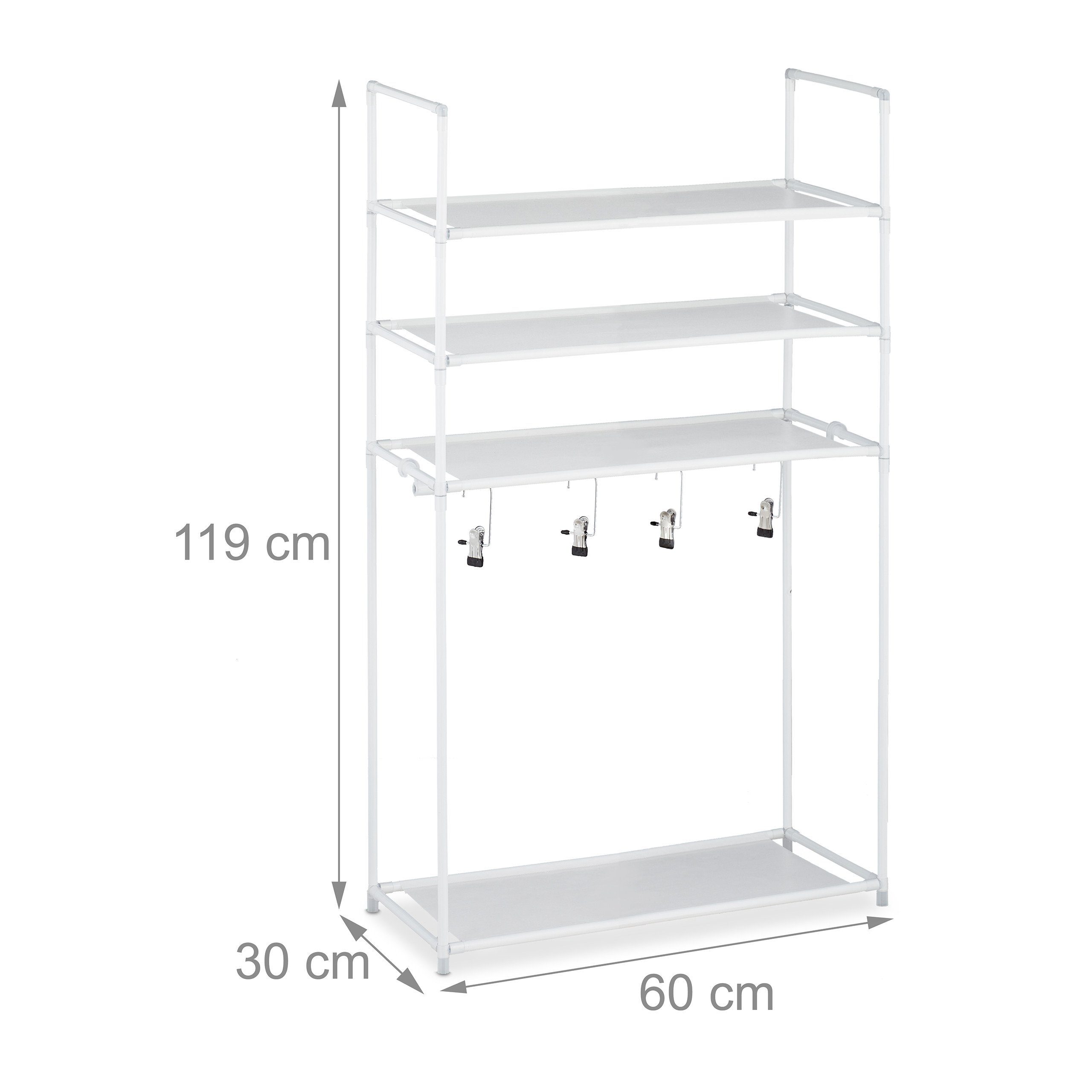 Weiß Schuhregal mit Schuhregal Stiefelfach, relaxdays