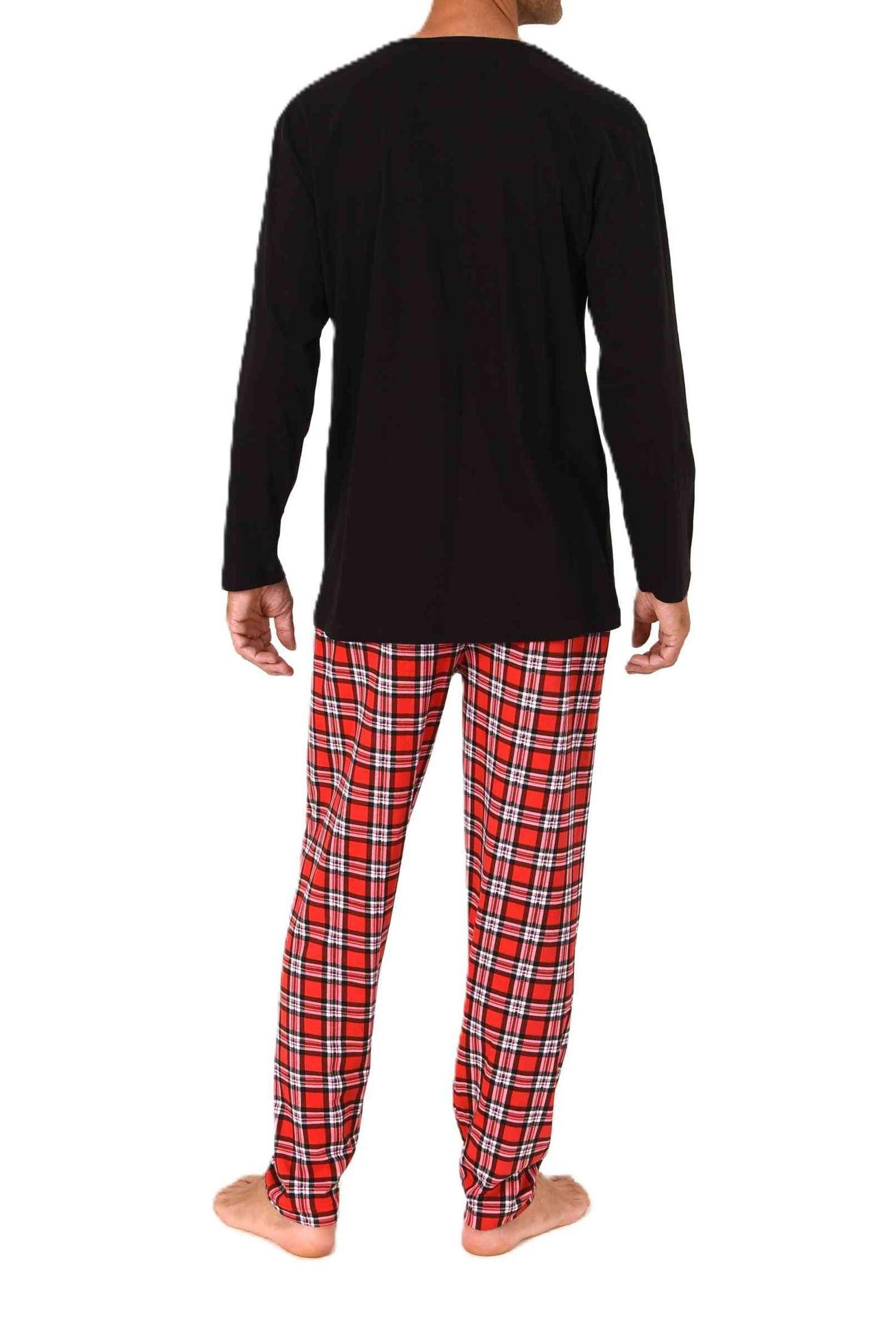 Normann Pyjama Normann Herren langarm Weihnachts Schlafanzug mit Weihnachts Motiv – Bild 4 von 5