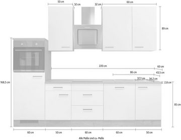 Flex-Well Küche Moreana, wahlweise mit E-Geräten, Gesamtbreite 280 cm