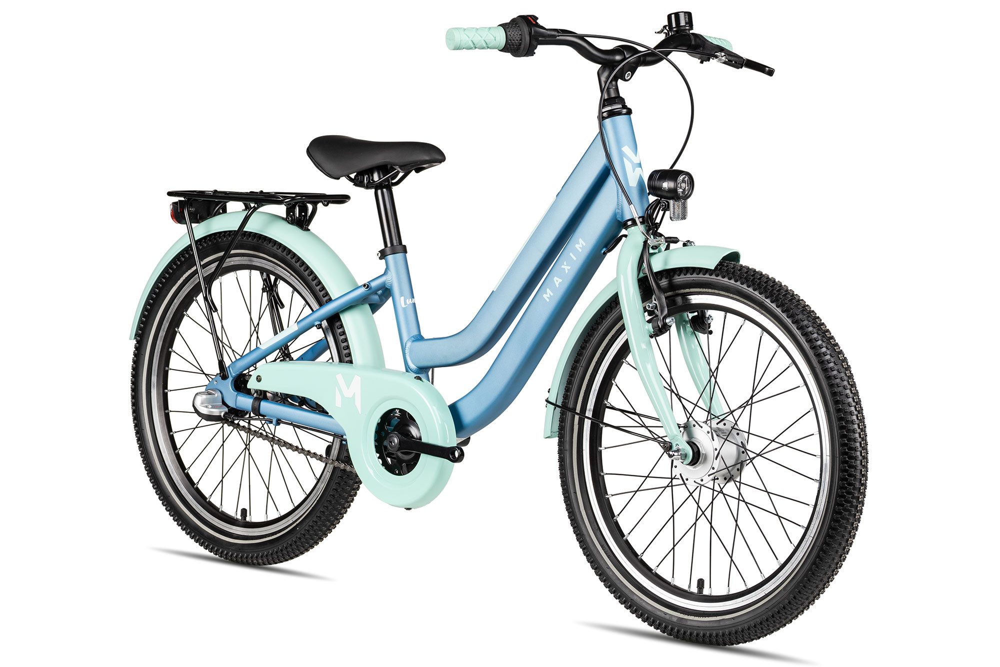 Maxim Kinderfahrrad Luna 20-3 Nexus, 3 Gang Shimano Nexus SG-3C41 Schaltwerk, Nabenschaltung Rücktritt, Straßenausstattung blau