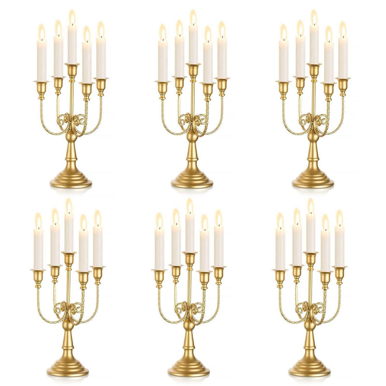 LuxusKollektion Standkerzenhalter Kerzenhalter Metall gold 6er Set (6 St)