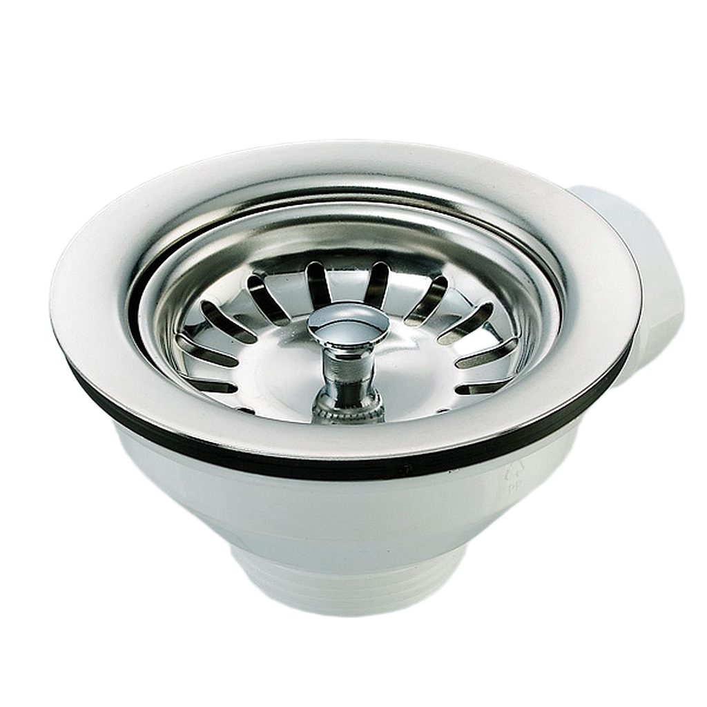 keenberk Siebventil Siebkorbventil 3 1/2" Edelstahl mit Geräteanschluss Siebkörbchen