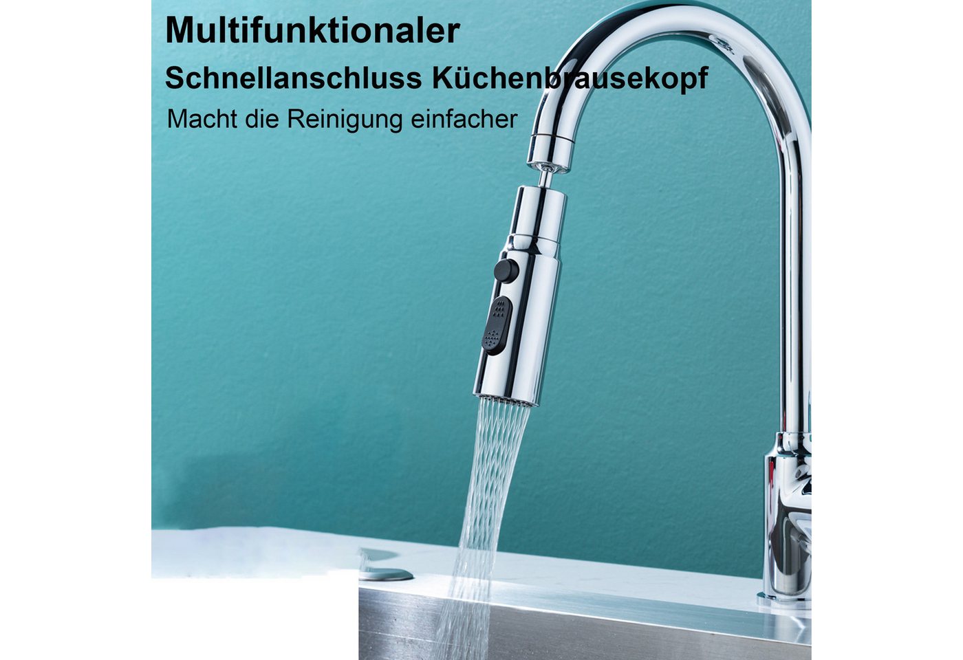 Thumbnail - Mutig Strahlregler Wasserhahn Luftsprudler,Wasserhahn Aufsatz Schwenkbar, IG: Innengewinde M22, (720° Drehbarer mit 3 Mo...
