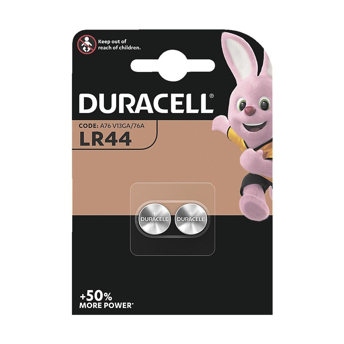 Duracell Knopfzelle, (1.5 V, 2 St), LR44, lange Lebensdauer