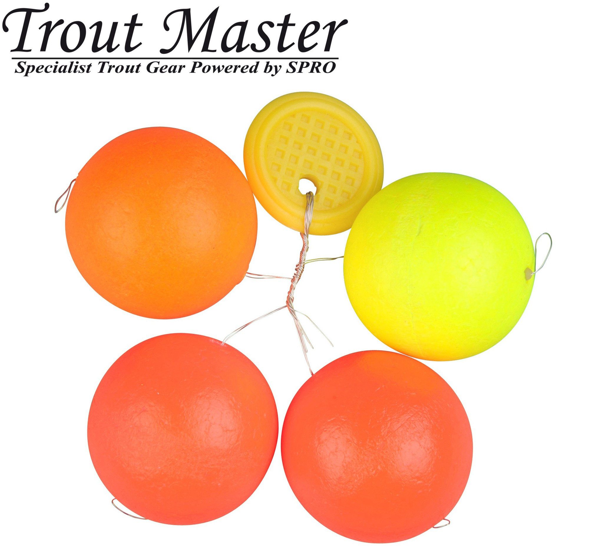 Trout Master Forellenpose Trout Master runde Pilot Posen gelb orange rot - Fixpilotkugeln