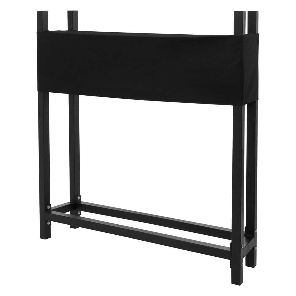 ML-DESIGN Kaminholzregal Outdoor Feuerholzregal Lagerhilfe für Brennholz Design Kaminholzlager, BxTxH:113x25x115 cm, Brennholzregal wetterfest zum Lagern mit Schutzhülle, Stahl