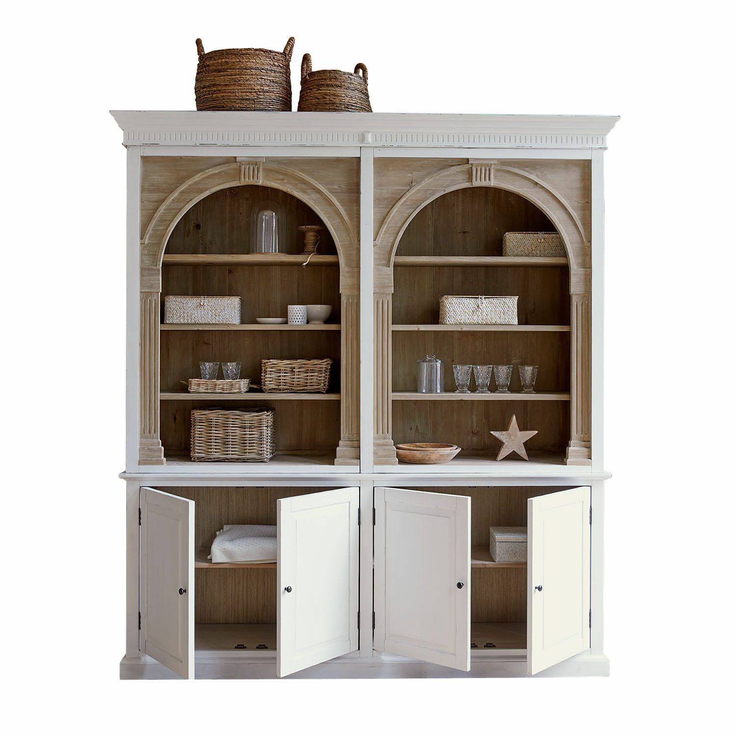 Mirabeau Hochschrank Schrank Brenneville weiß/braun