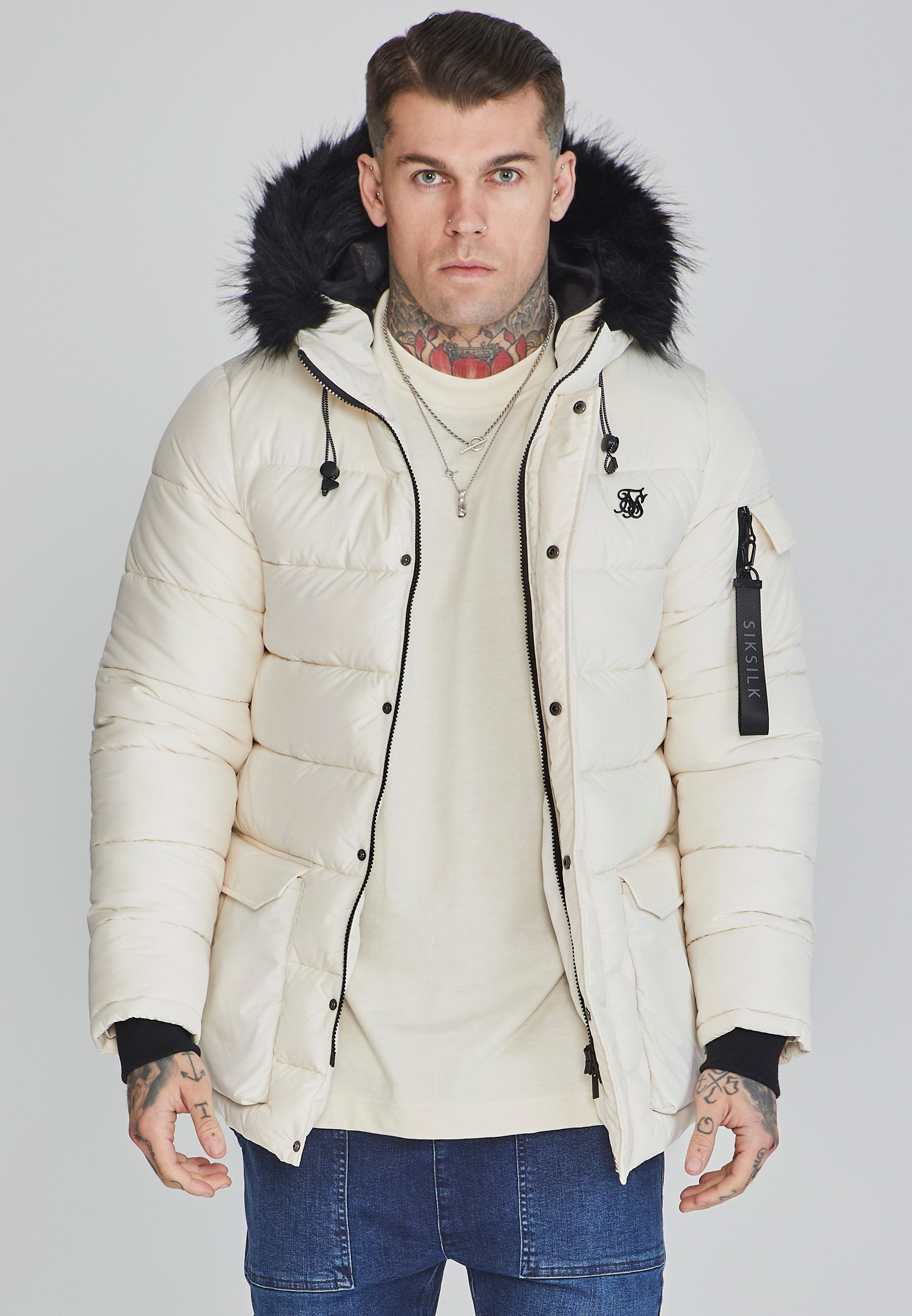 Siksilk Parka SikSilk Herren Ecru Parka