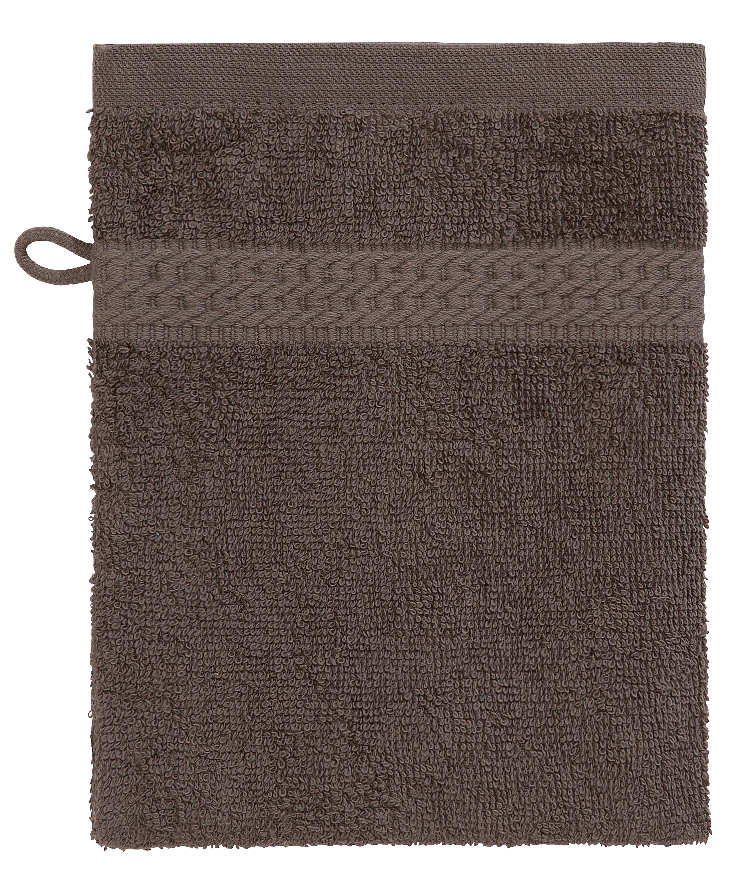 OTTO home Waschhandschuh Juna, 6 Waschhandschuhe 16x21, 100% Baumwolle, Set und als Serie, (6-St), Handtuch-Set, mit Bordüre, Handtücher in Uni-Farben, weich