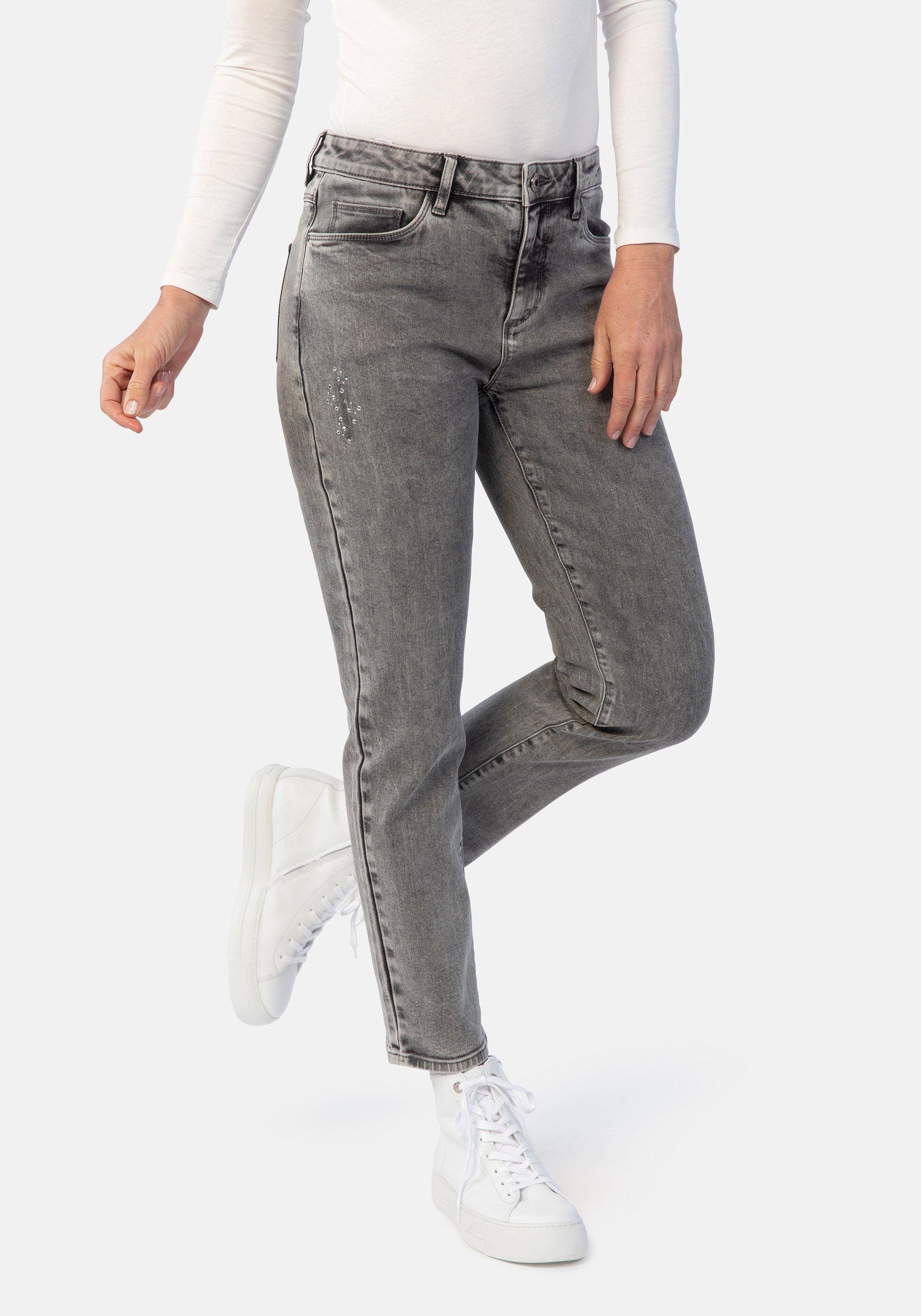 Fit acid Straight WOMEN grey 5-Pocket-Jeans Zermatt Fashion denim STOOKER
