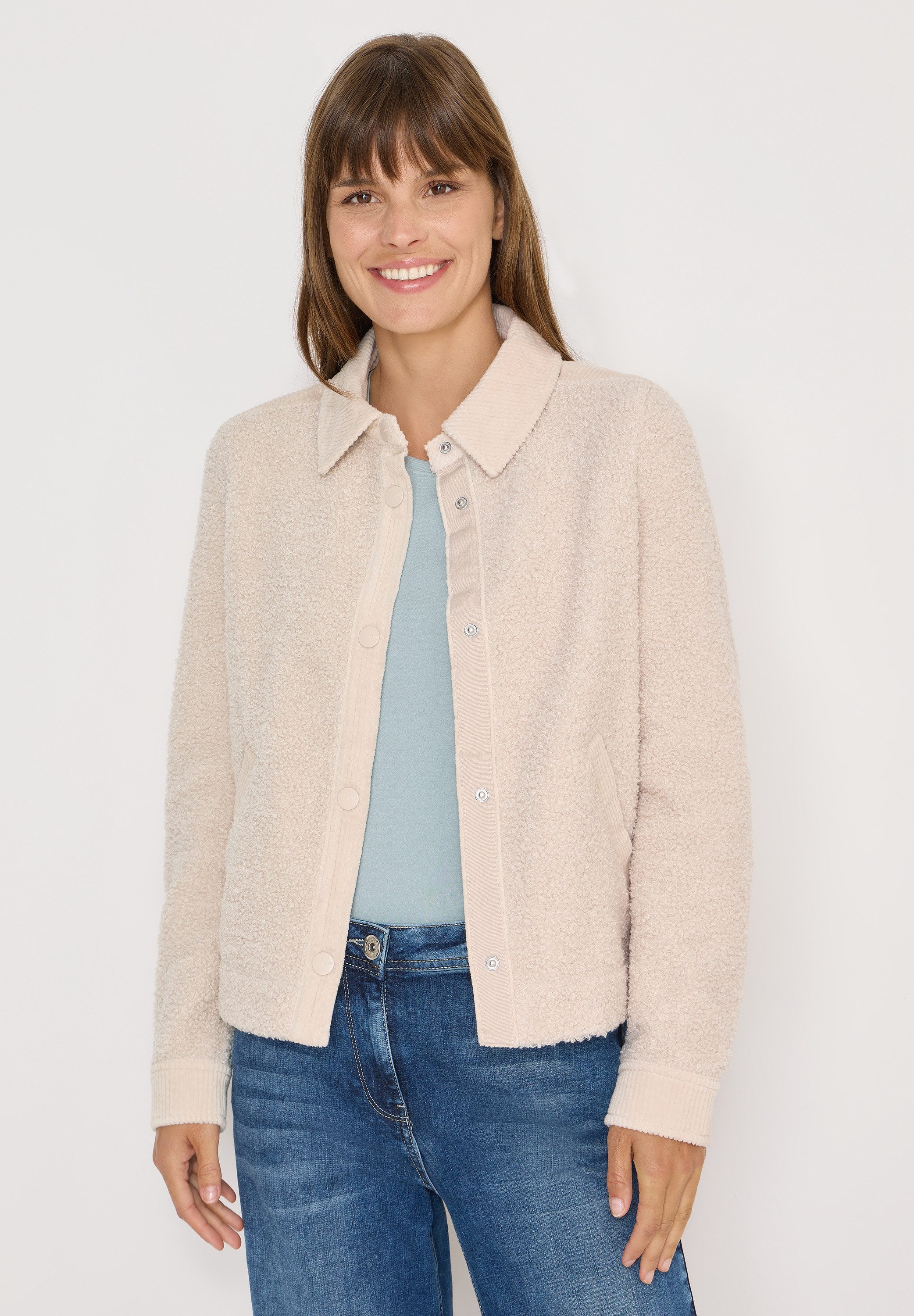 CECIL Fellimitatjacke mit Knopfleiste