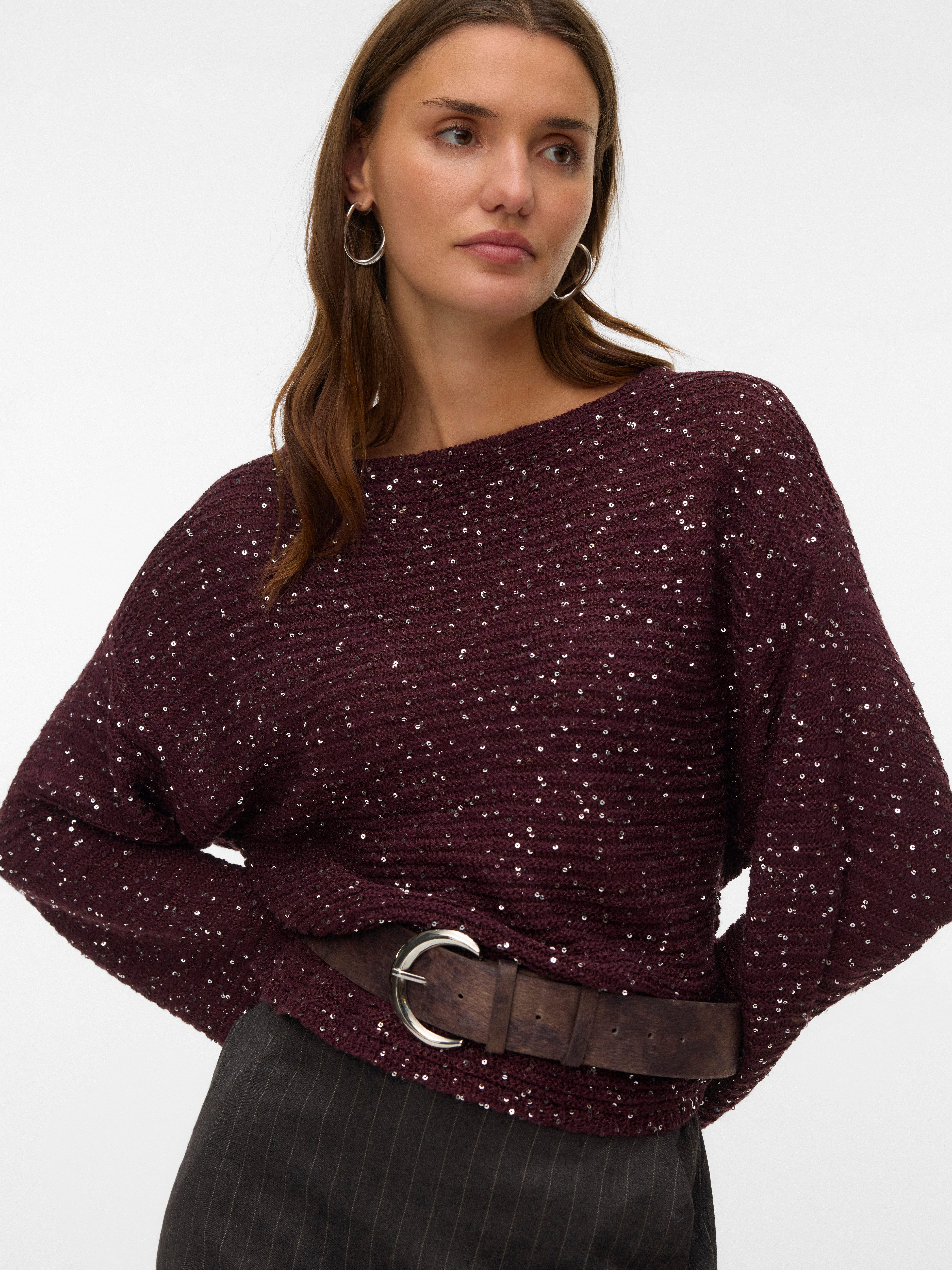 Vero Moda Strickpullover VMLEILANI STITCH LS BOATNECK PULLOVER günstig online kaufen