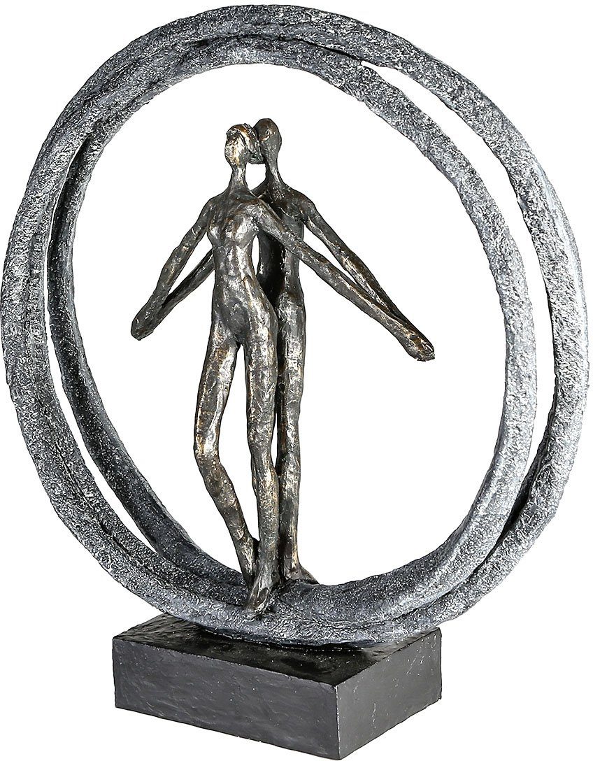 Casablanca by Gilde Dekofigur Skulptur Paar im Ring, bronzefarben/schwarz (1 St), bronzefarben/grau/schwarz, Polyresin