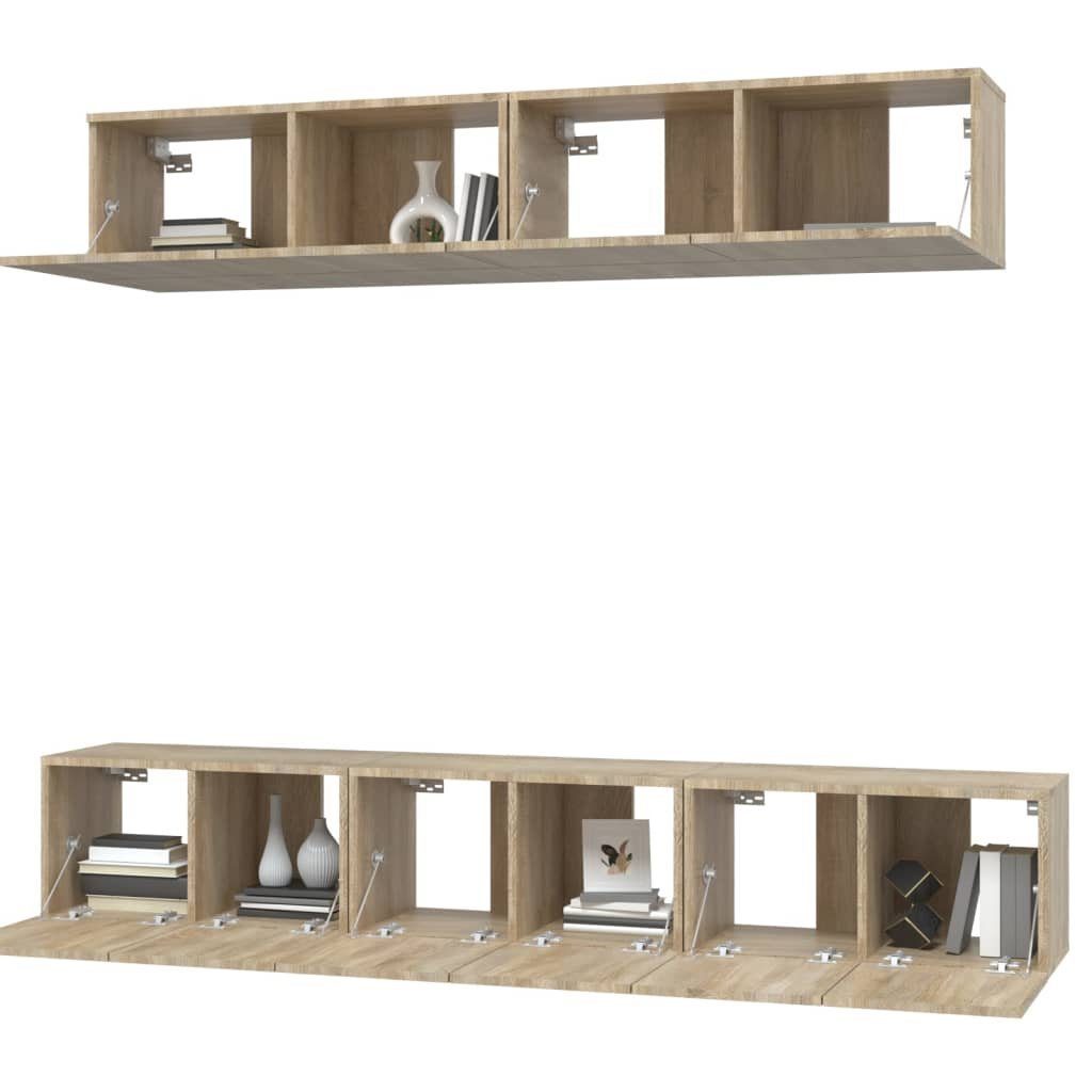 vidaXL TV-Schrank 5-tlg. TV-Schrank-Set Eiche Holzwerkstoff (5-St) Sonoma-Eiche Sonoma