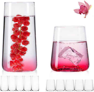 IMPERIAL glass Glas Trinkgläser Set, Glas, 450ml & 550ml 12 Teilig Wassergläser Saftgläser Longdrinkgläser Cocktailgläser