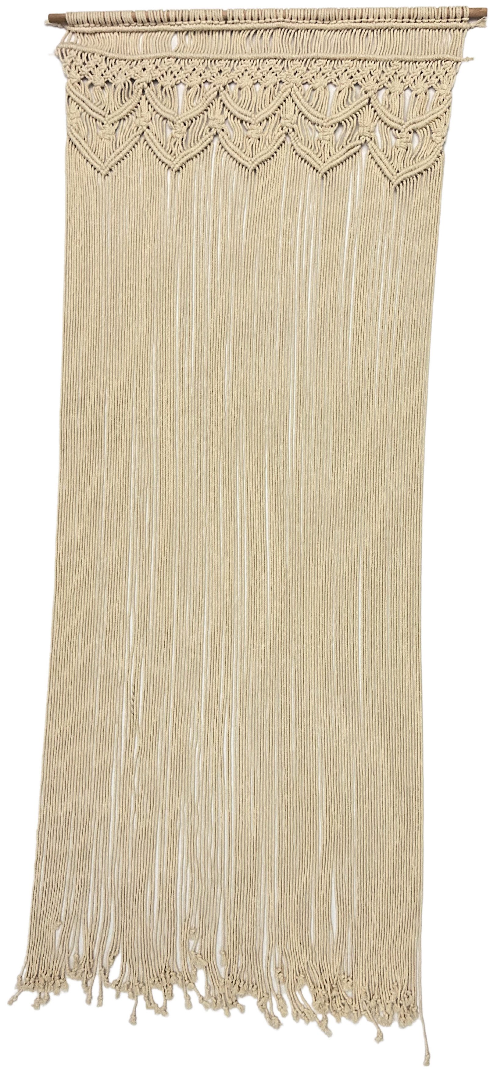 abc HOME Türvorhang Makramee Baumwolle 90x200cm – Boho-Sichtschutz handgeknüpft