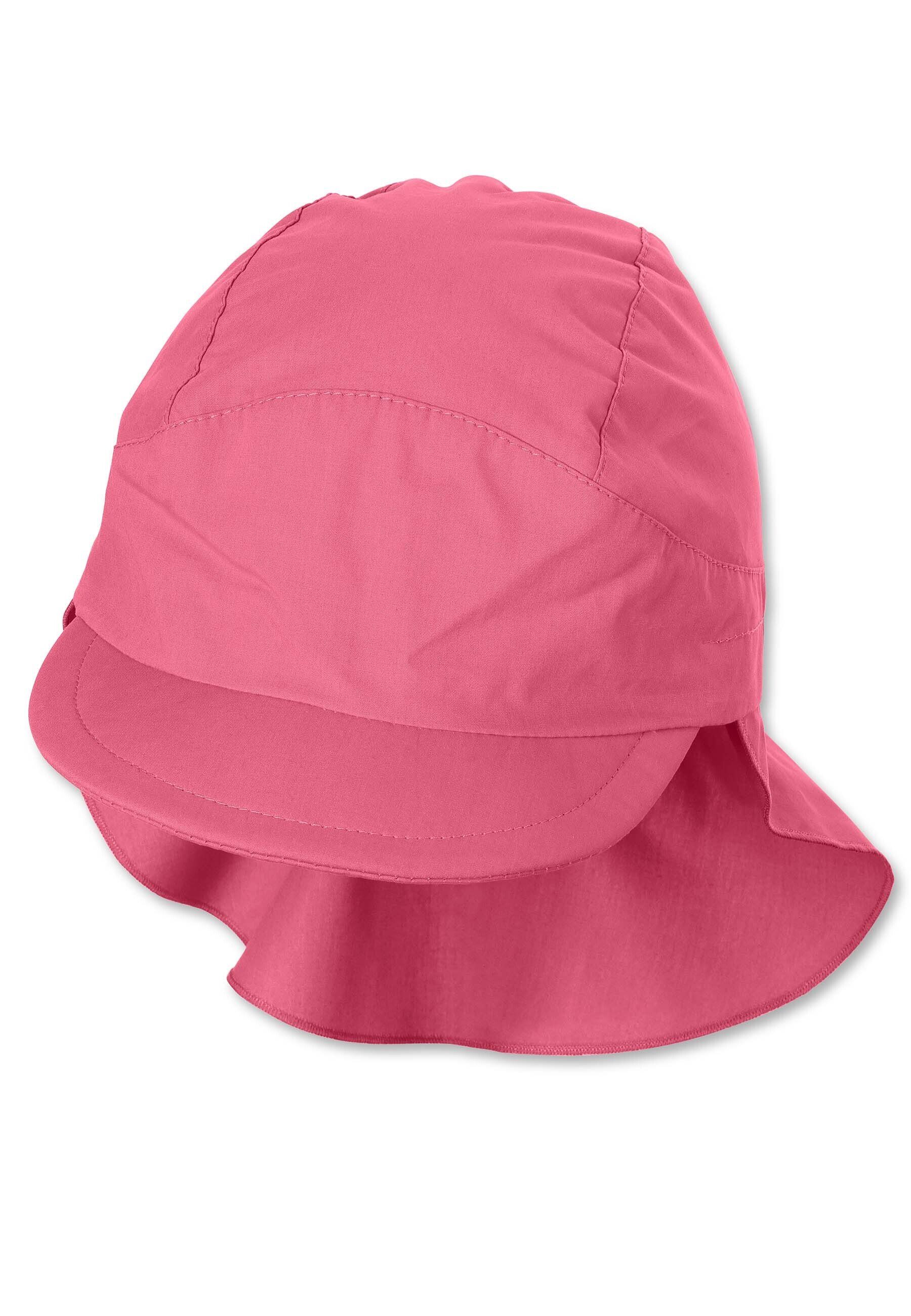 Sterntaler® Beanie Schirmmütze Nacken (1-St., Erstlingsmütze bedruckt mit Sternen UV-Sonnenschutz 50) Kindermütze mit Schirm aus UV-Popeline unifarben