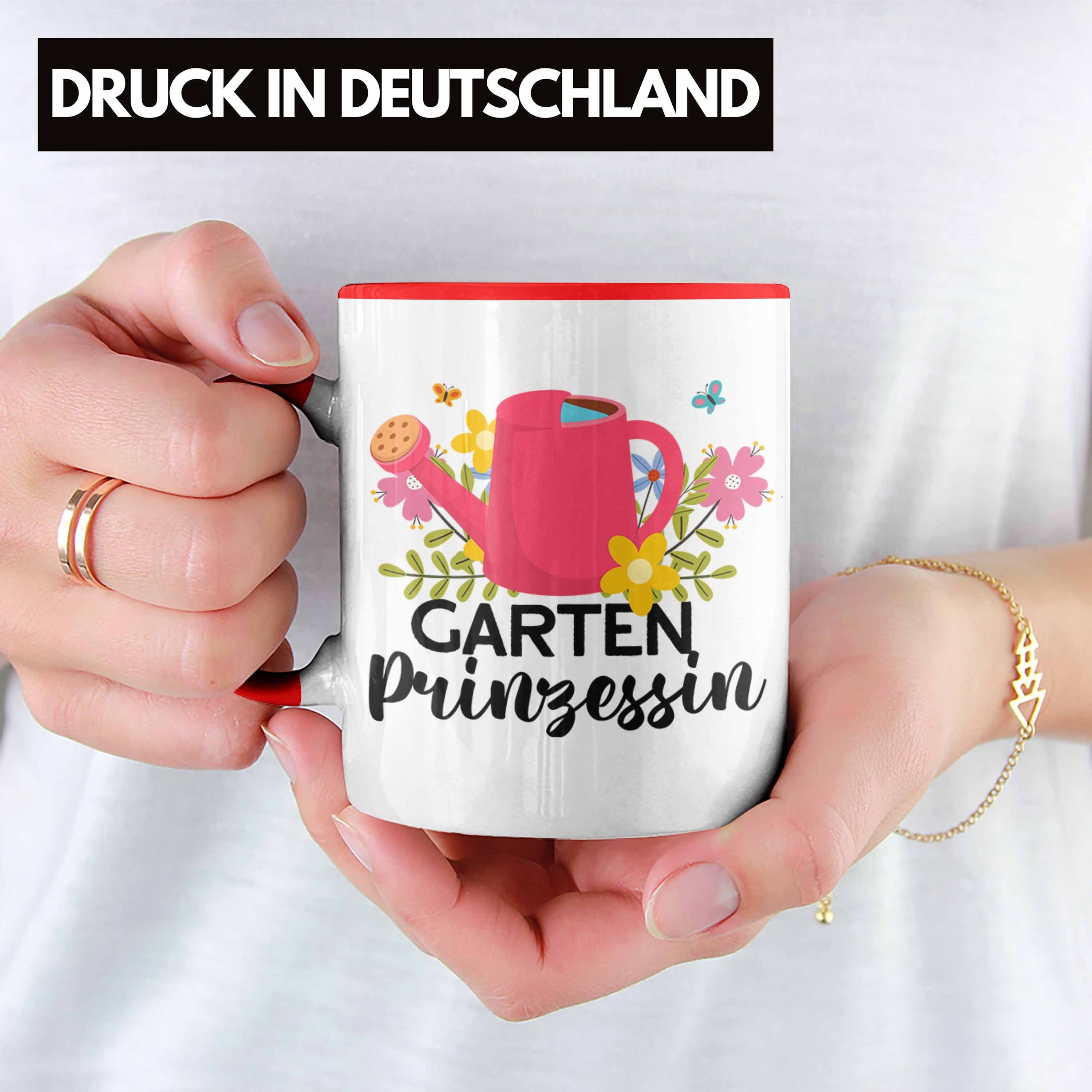 Rot Trendation Trendation Garten Rentnerin - Prinzessin Tasse Gärtnerin Geschenkidee Geschenk Tasse